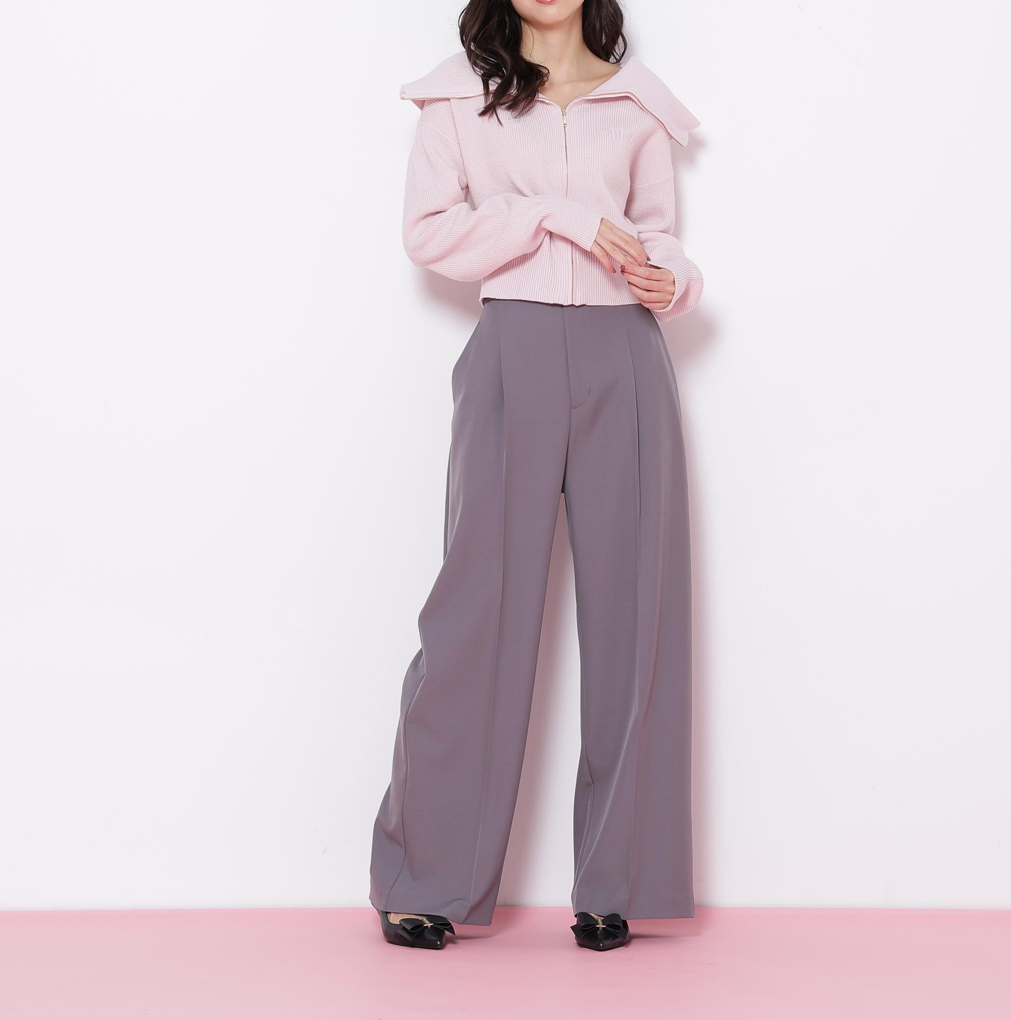 <セットアップ対応>ベーシックツイルビットベルトパンツ グレー