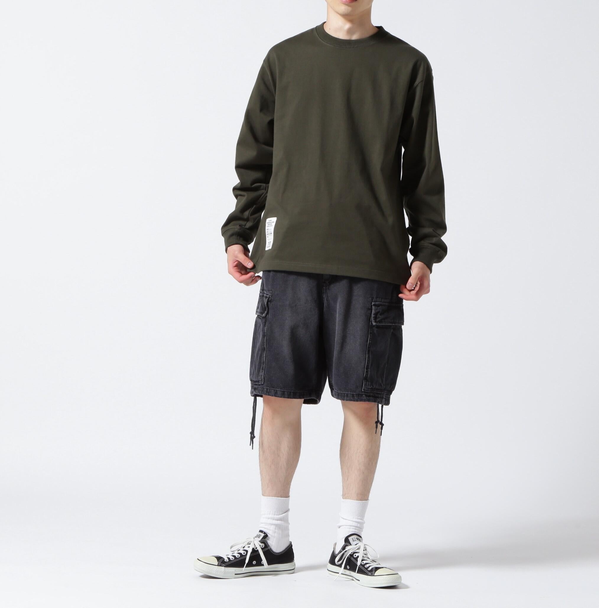 RASIC HEAVY WEIGHT L/S T-SHI>T / ベーシック ヘビーウェイト 長袖 Tシャツ / AVI>EX オリーブ