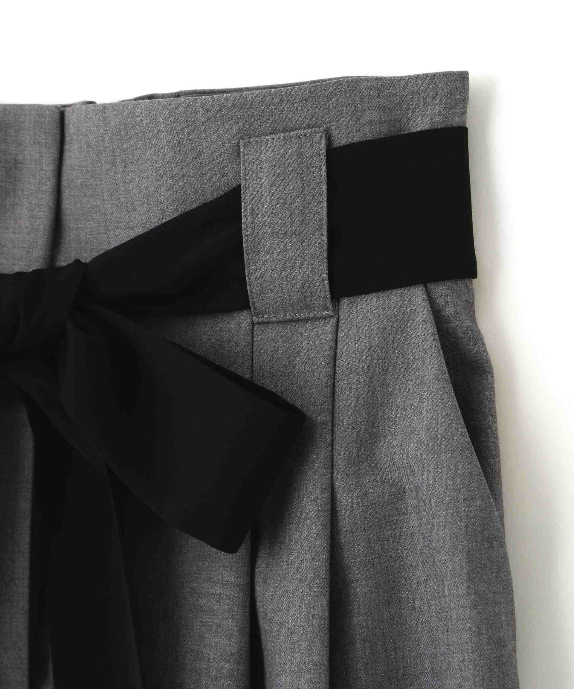 ビッグリボンワイドパンツ グレー