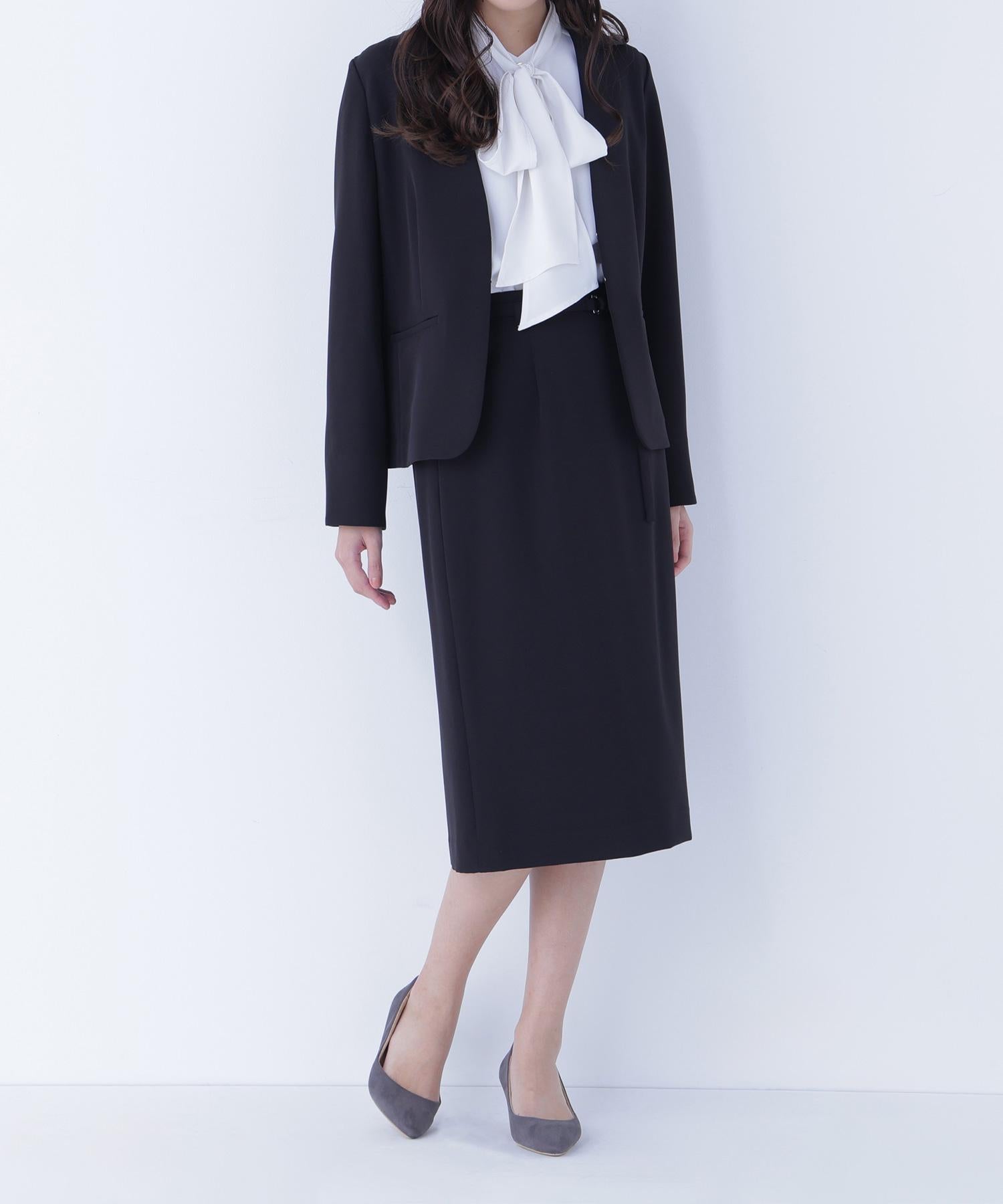 ダブルクロスストレッチ SETUP タイトスカート ブラック