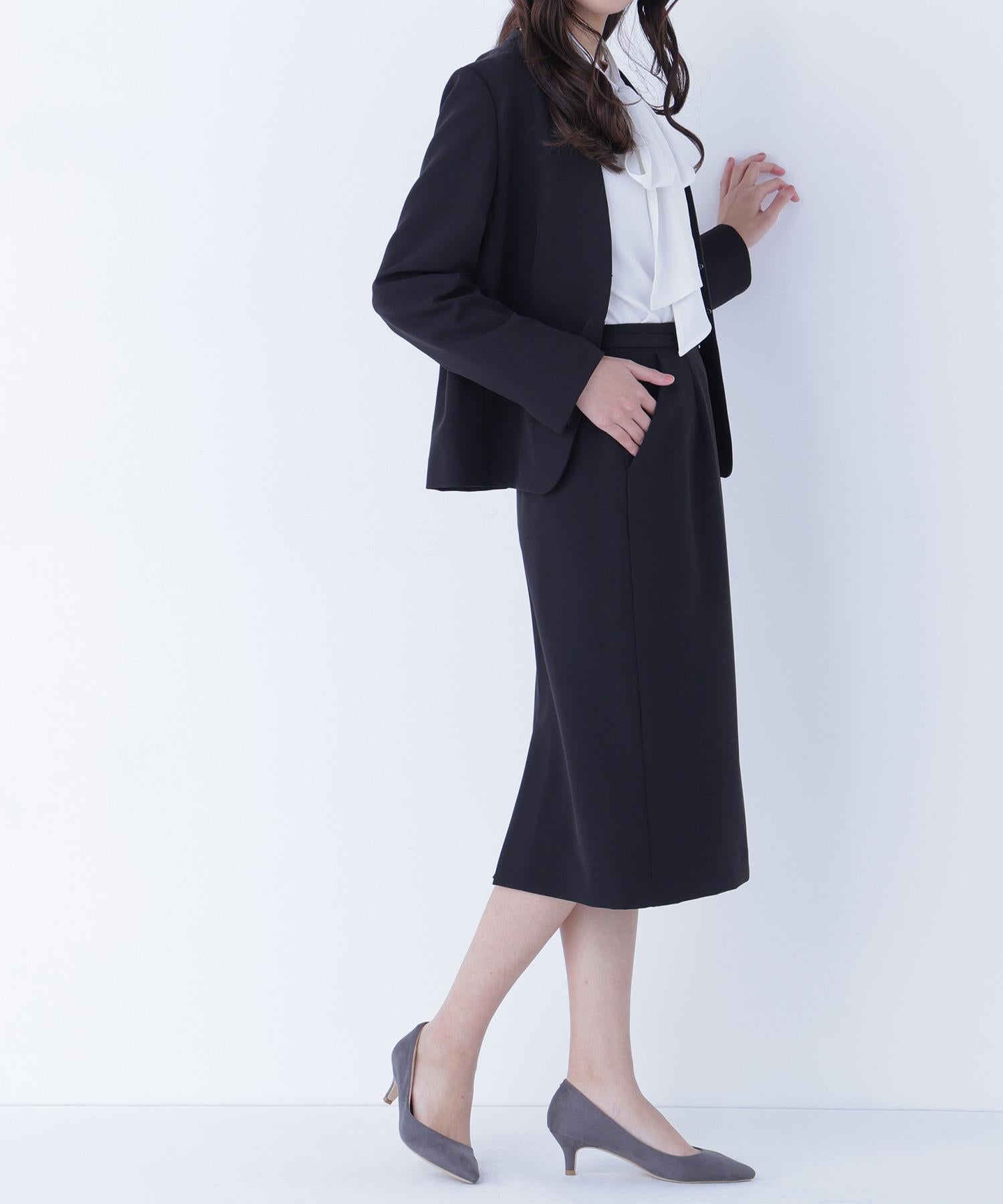 ダブルクロスストレッチ SETUP タイトスカート ブラック