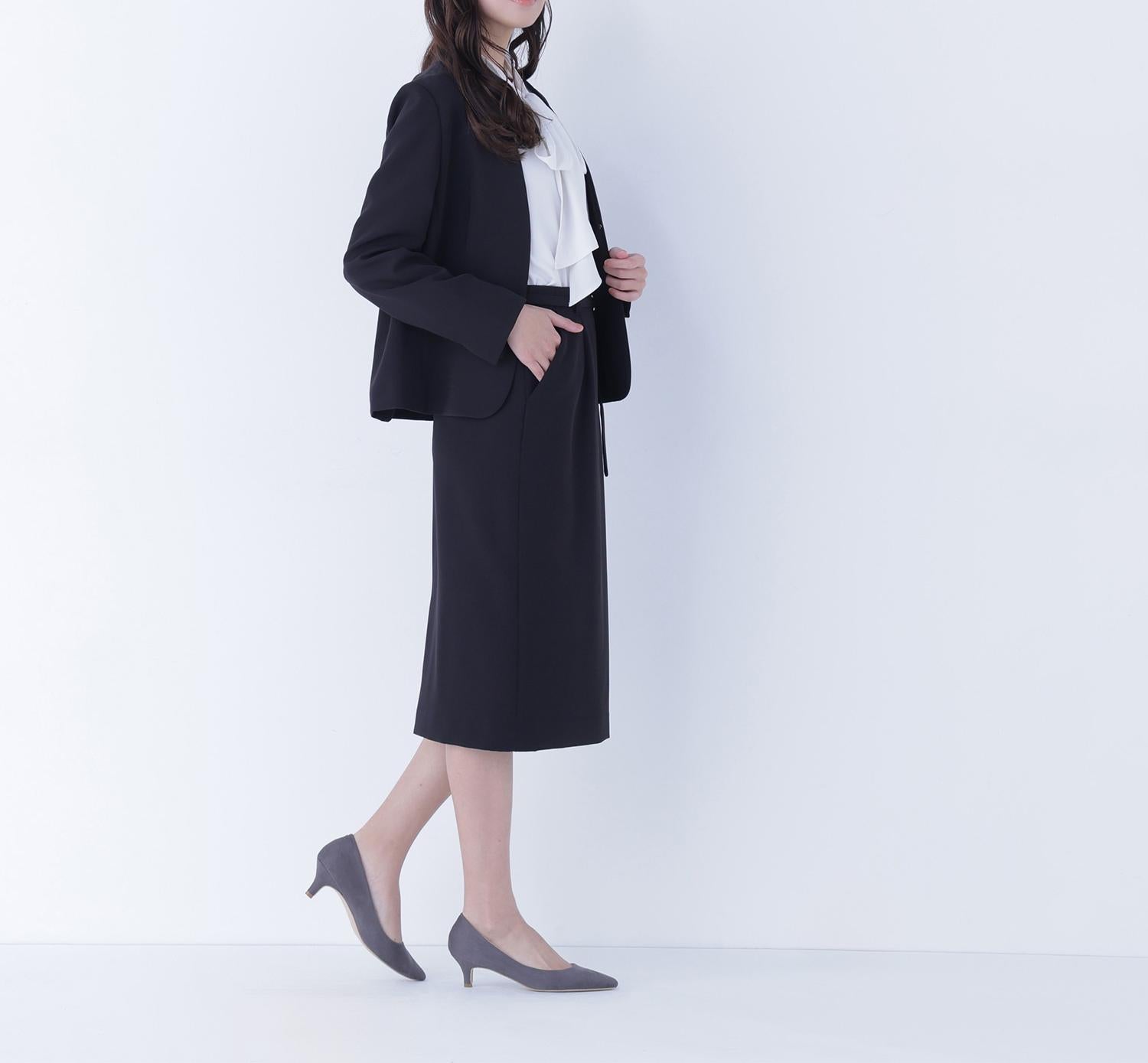 ダブルクロスストレッチ SETUP タイトスカート ブラック