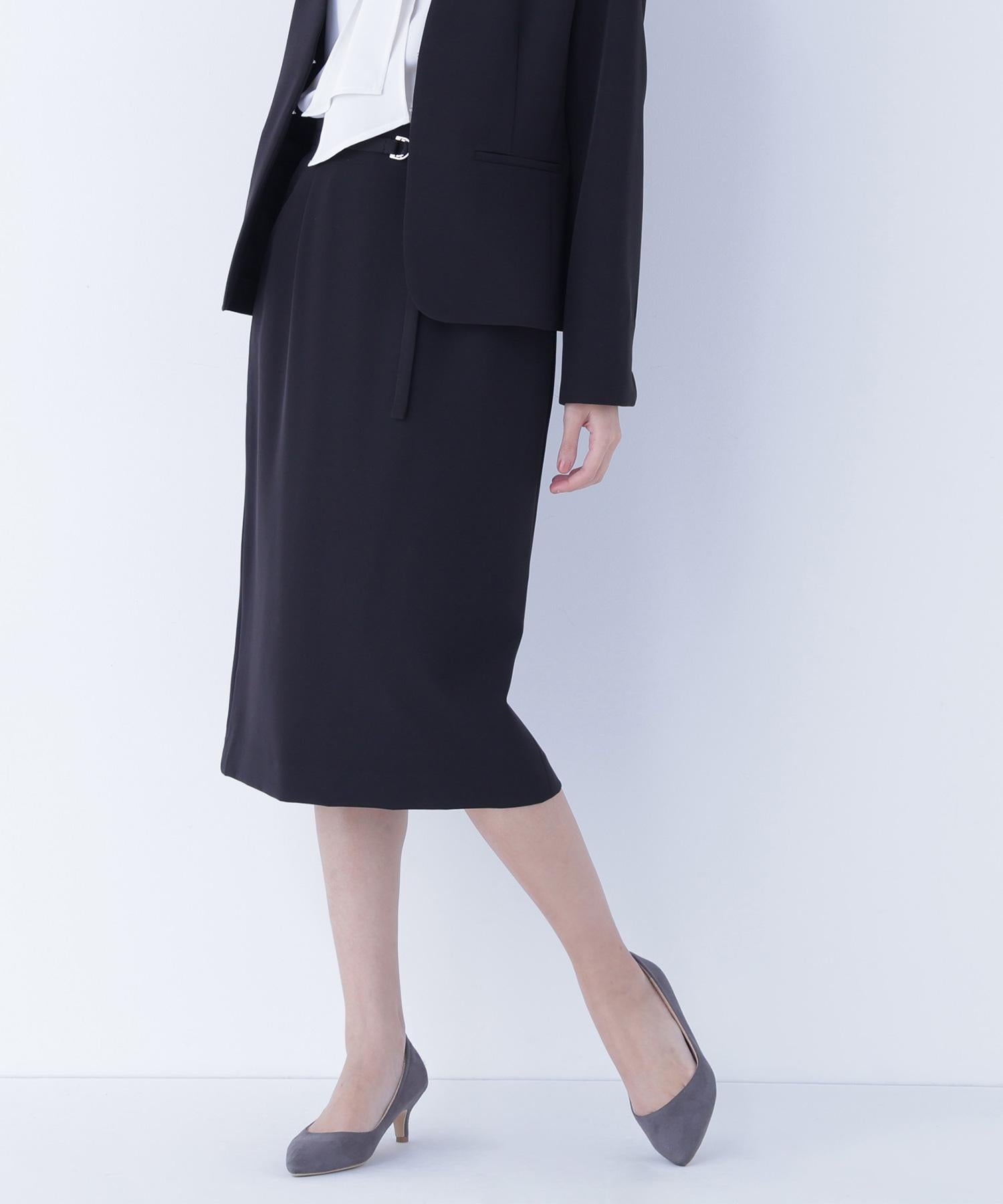 ダブルクロスストレッチ SETUP タイトスカート ブラック