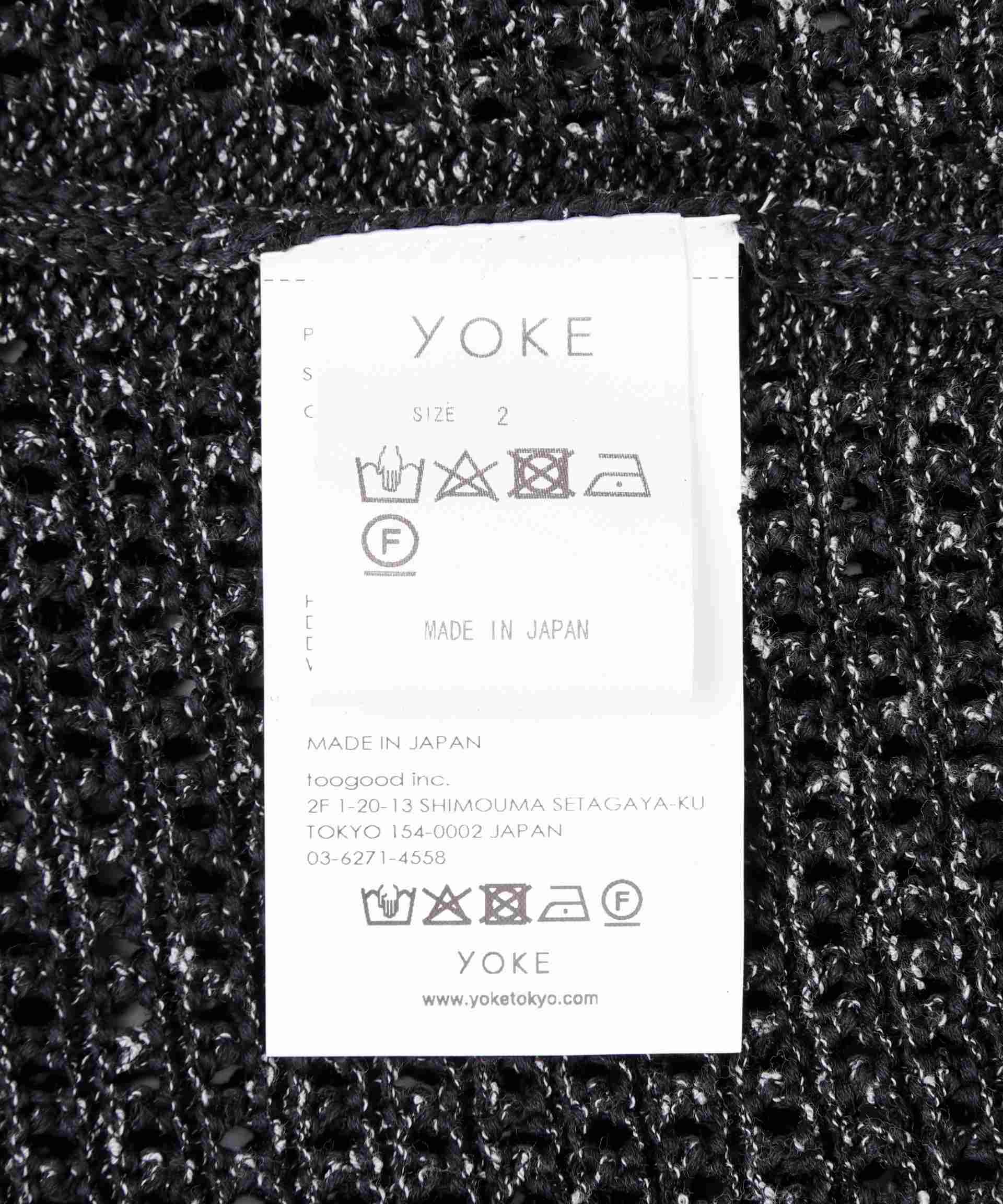 YOKE/ヨーク/MESH KNITTED C>EWNECK SWEATE> ブラック