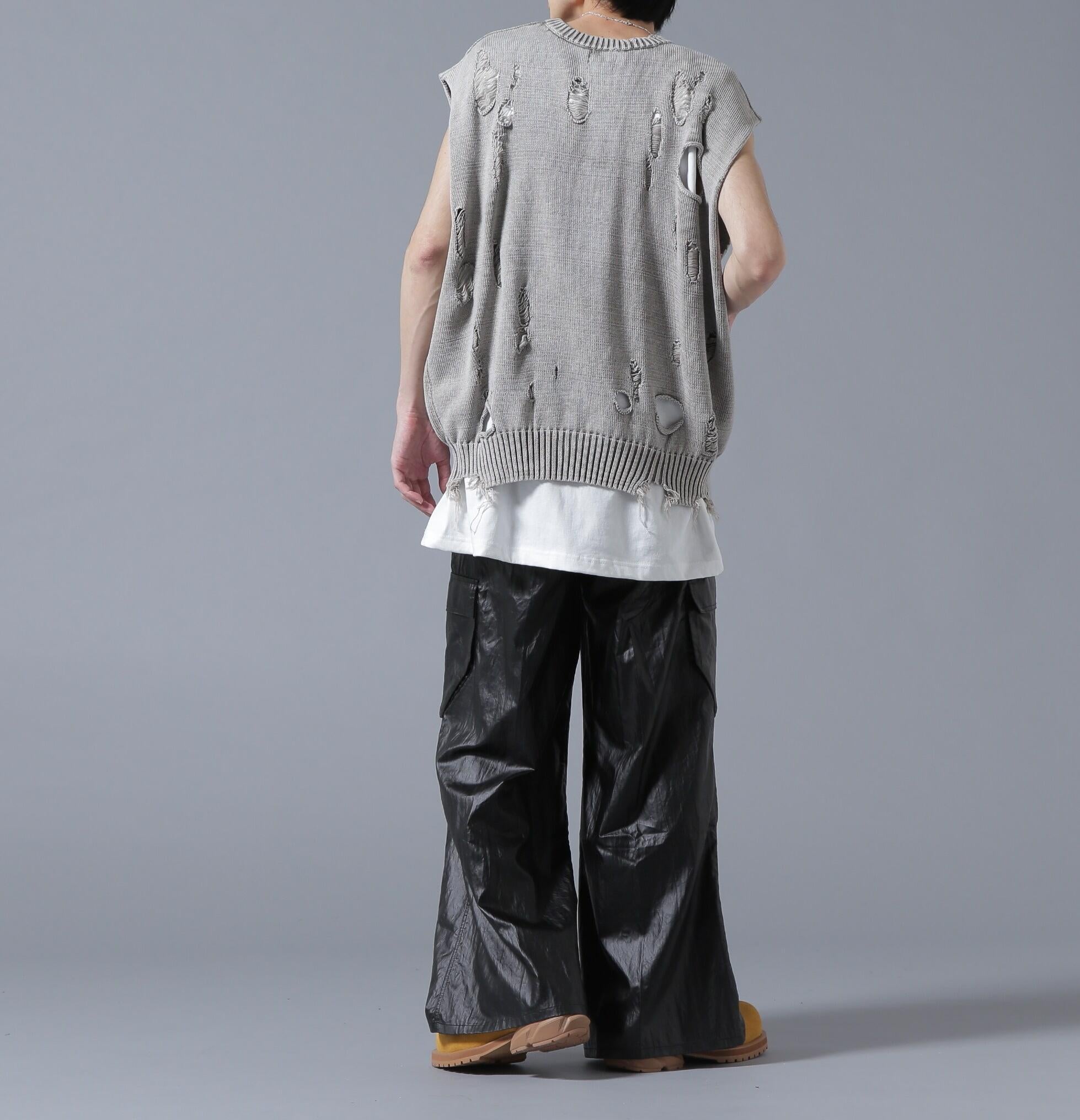 DankeSchon/ダンケシェーン/PIGMENT DAMAGE KNIT VEST オフホワイト3