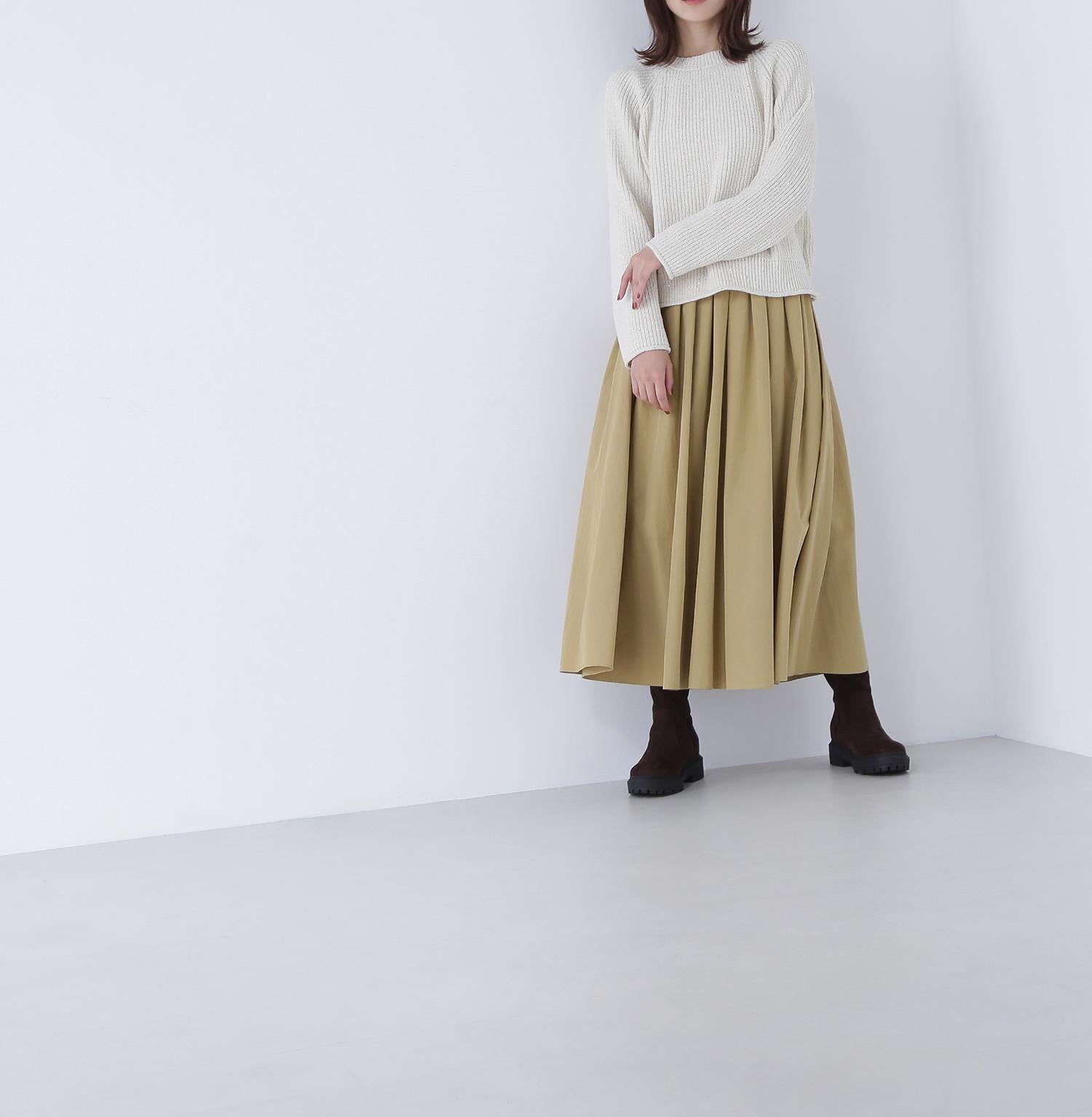 スパンコールモールニット オフホワイト1