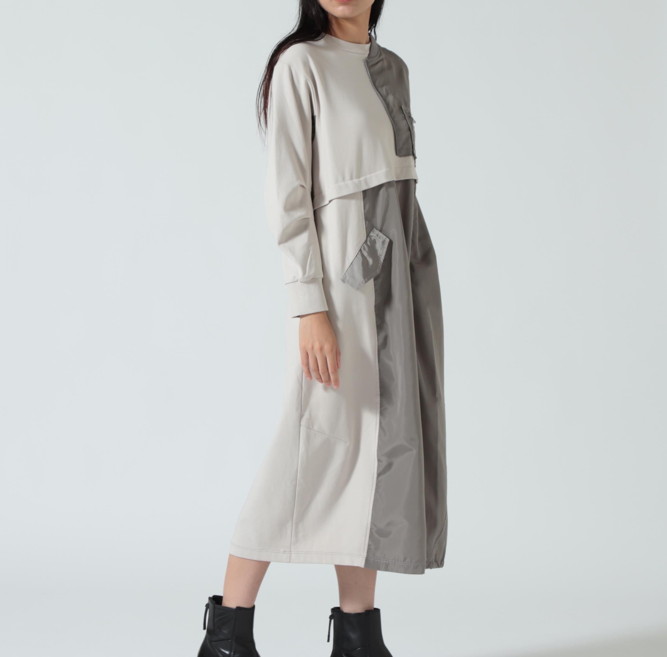 AULA AILA(アウラ アイラ)別注ミリタリーライクカットソーワンピース ライトグレー3
