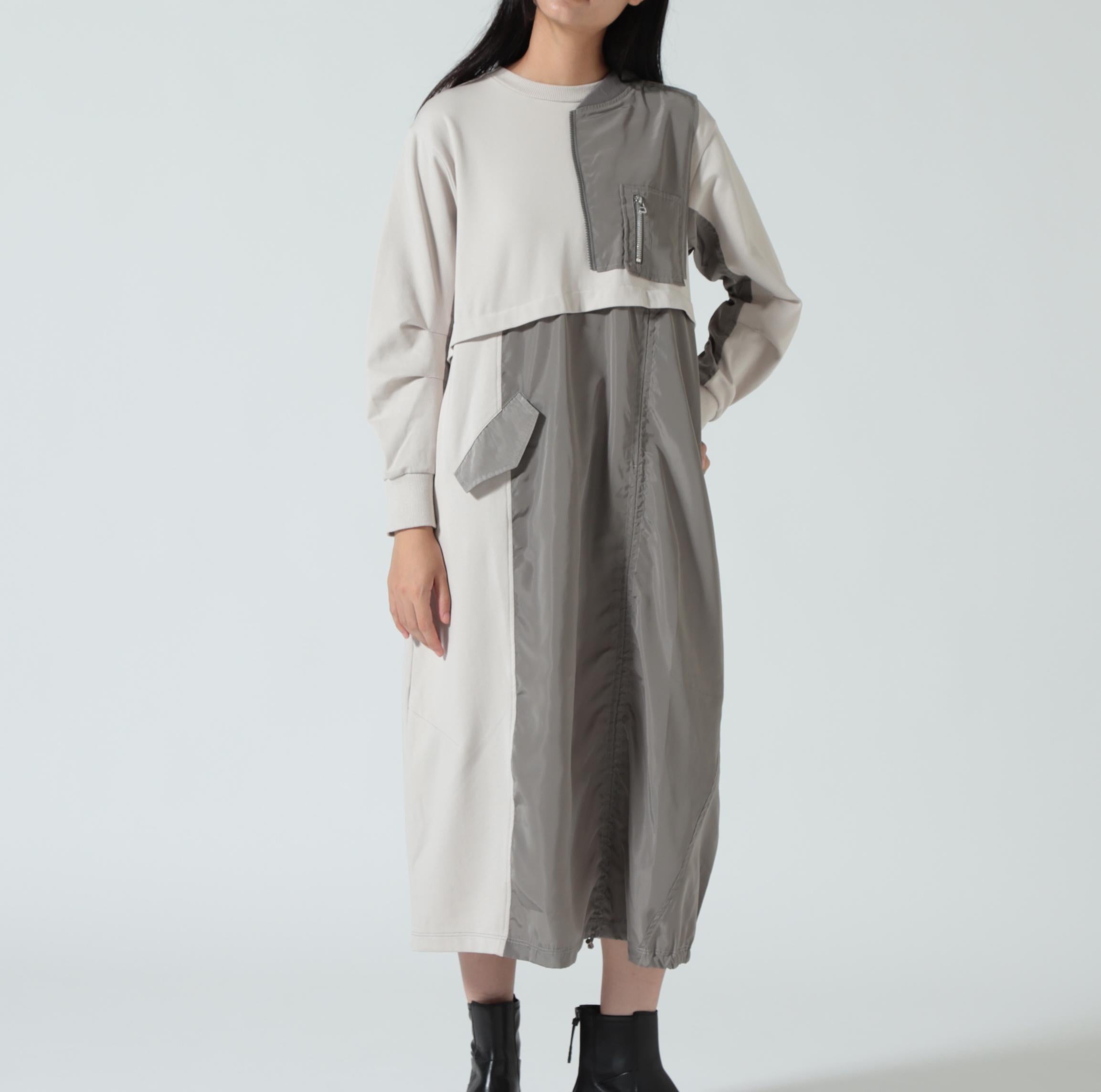 AULA AILA(アウラ アイラ)別注ミリタリーライクカットソーワンピース ライトグレー3
