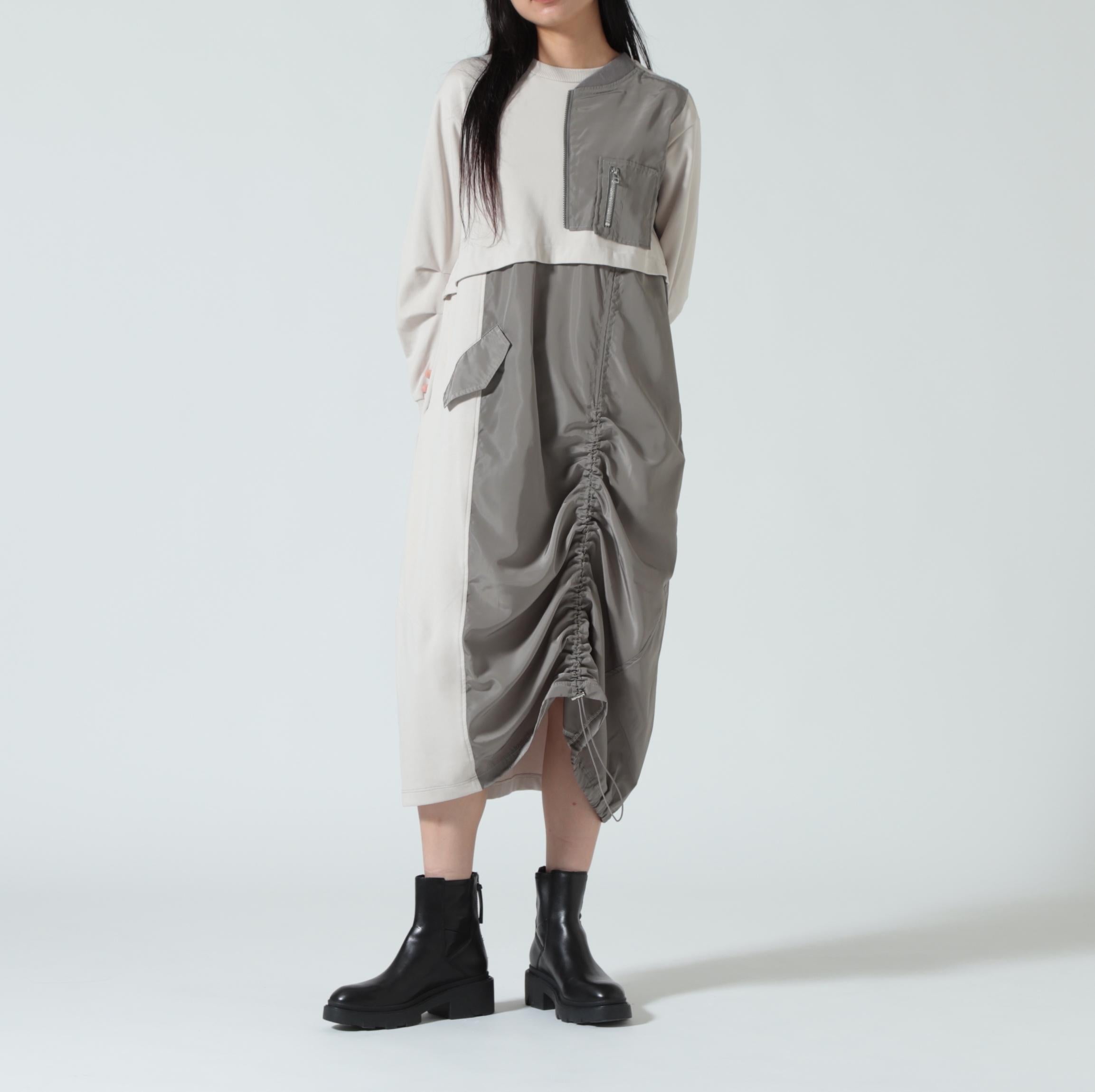 AULA AILA(アウラ アイラ)別注ミリタリーライクカットソーワンピース ライトグレー3