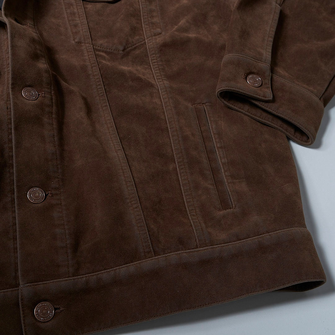 Suede Leather Trucker JKT
