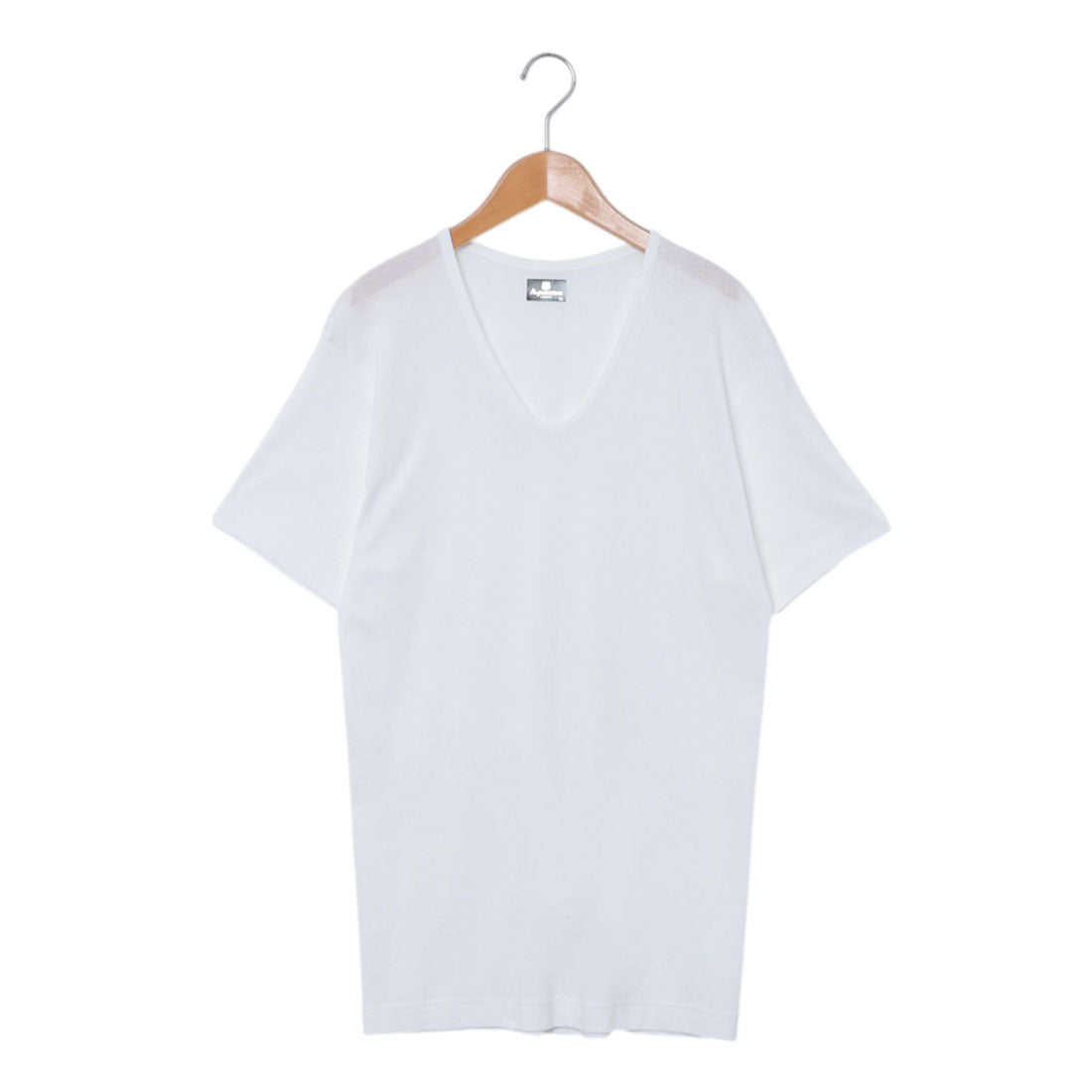 アクアスキュータム Aquascutum AQ半袖U首/スーピマ (ホワイト) ホワイト