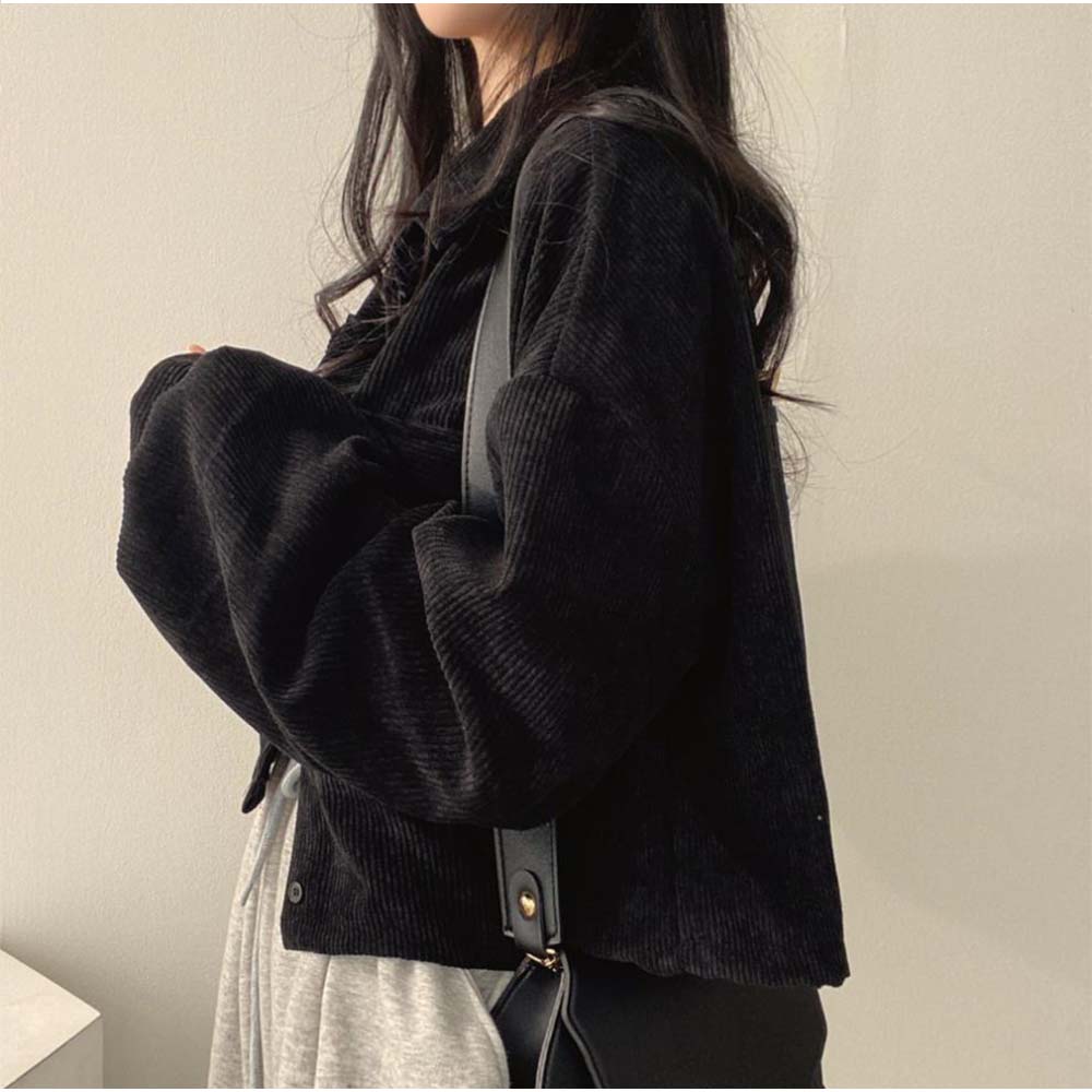 And Kawaii Shirt, Loose Fit, Striped Shirt, Short Length, Long Sleeve, Autumn/Winter, Korean Fashion
