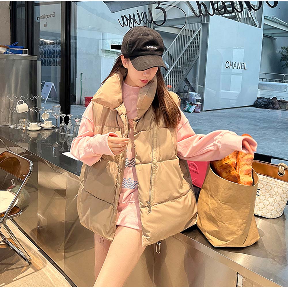 And Kawaii Padded Down Vest, Casual, Feminine, New for Fall/Winter, 3 Colors, Fall/Winter, Korea