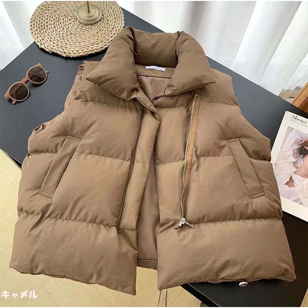 And Kawaii Padded Down Vest, Casual, Feminine, New for Fall/Winter, 3 Colors, Fall/Winter, Korea