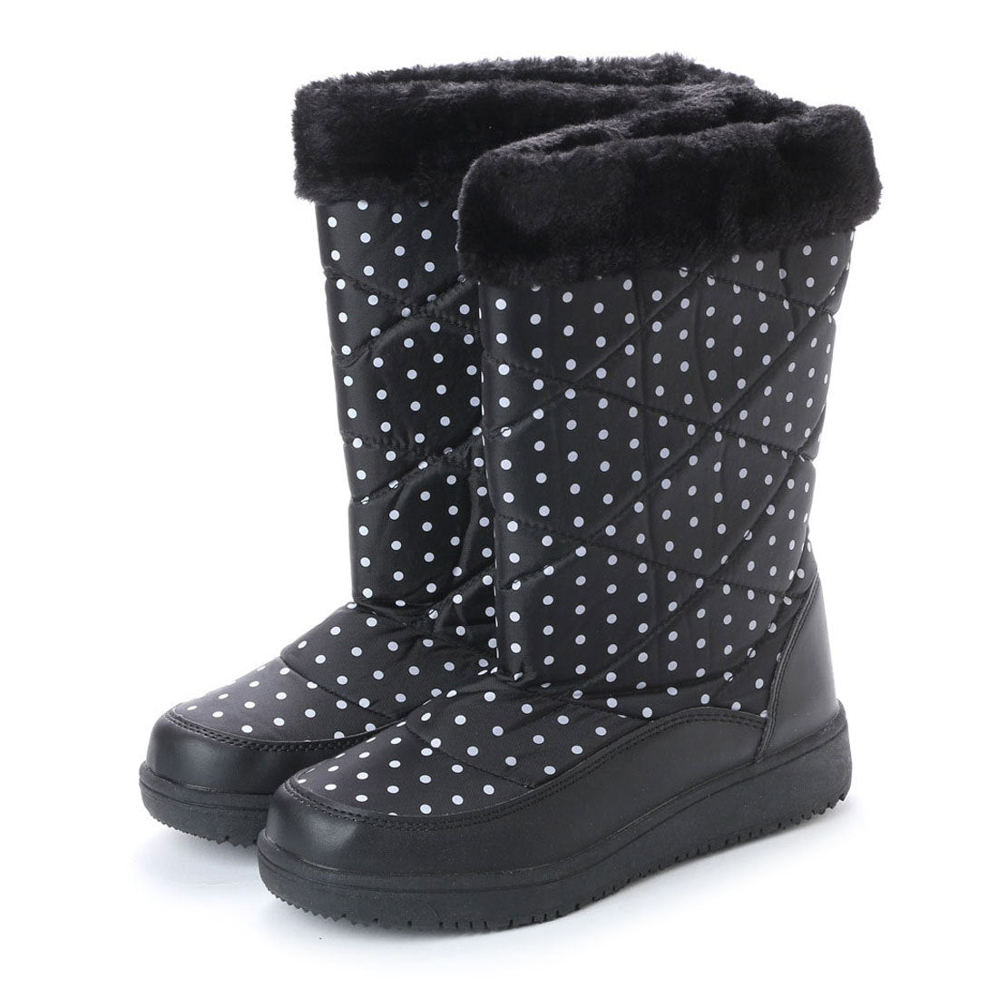 エニーウォーク Anywalk 防寒ブーツ ボア付き保温効果の高いニット素材使用 aw_17688,BLACK