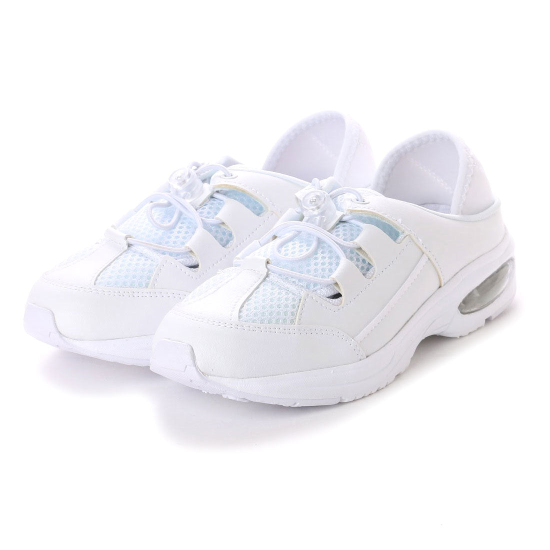 エンジェルフィット Angel FiT ナースサンダル ナースシューズ メディカルシューズ ワークシューズ クロッグスニーカー スリッポン ゴムバンド メッシュ af_16547,WHITE