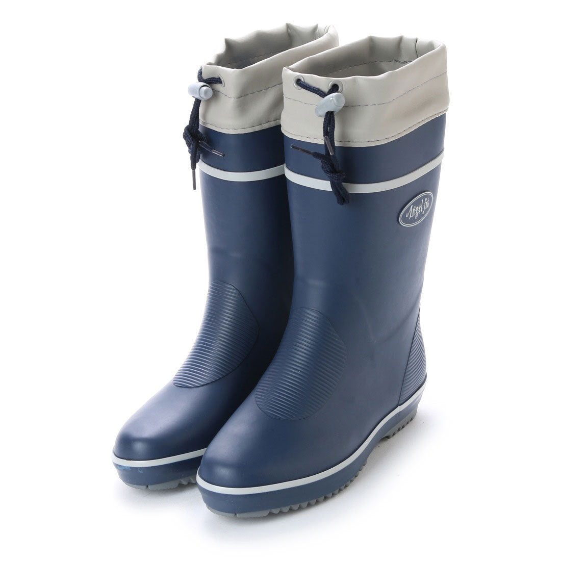 エンジェルフィット Angel FiT ゴムカラーブーツ ドローコード付き 軽作業 ガーデニング 長靴 af_17601,NAVY