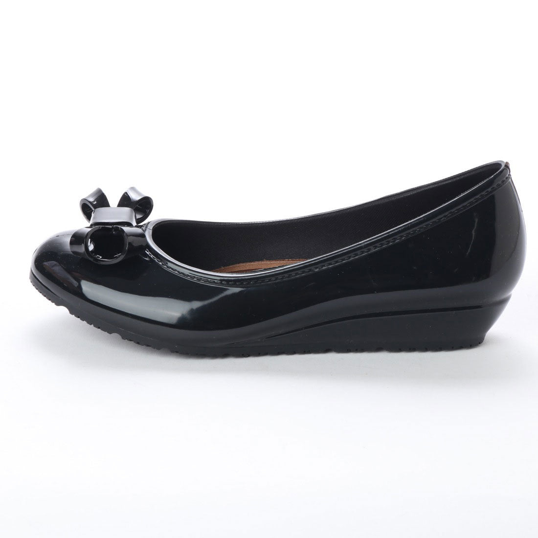 Angel Fit Women's Rain Shoes Pumps Rain Pumps Office Lady Commuting Rain or Shine Fully Waterproof Enamel-like Round Toe Wedge Sole af_18011