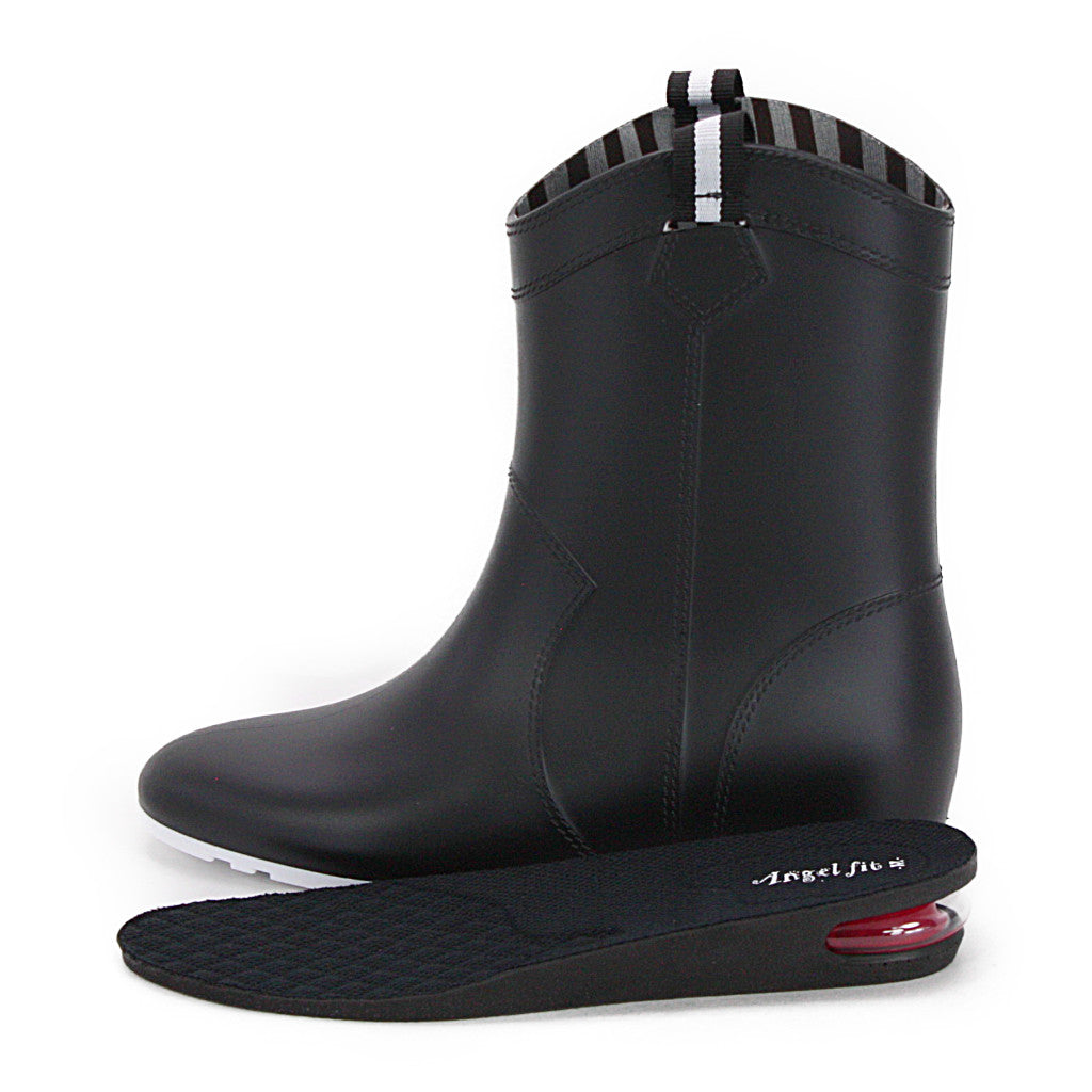 エンジェルフィット Angel FiT レディース レインブーツ ミドル丈 ブーツ シークレット エアー インヒール シンプル 長靴 雨靴 af_18034