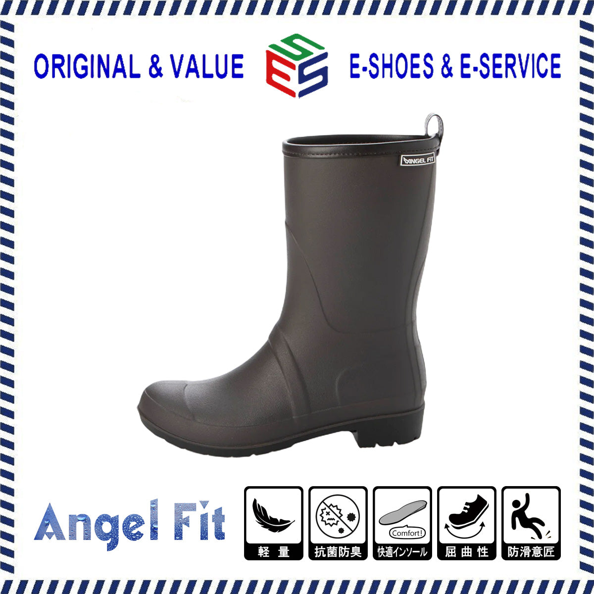 エンジェルフィット Angel FiT レディース レインブーツ ミドルブーツ エンジニアブーツ レインシューズ 長靴 雨靴 完全防水 防滑底 抗菌 防臭 TPE af_23027