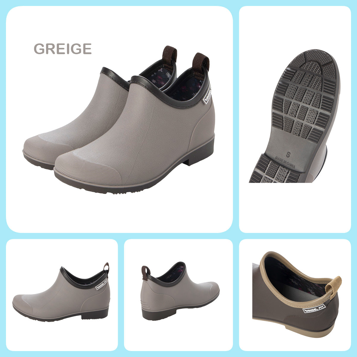 Angel Fit Women's Gardening Shoes, Rain Shoes, Short Rain Boots, Rain Boots, Fully Waterproof, Non-Slip Sole, Antibacterial, Anti-Odor, af_23029