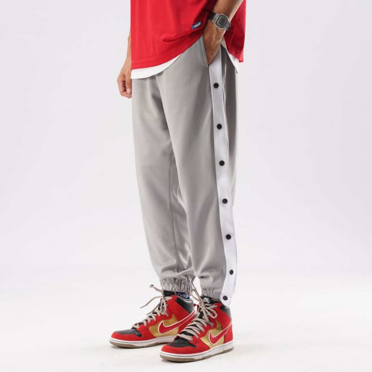 At Marvelous Side Line Button Jersey Pants Streetwear Men's Sports Casual Street Fashion Training Bottoms