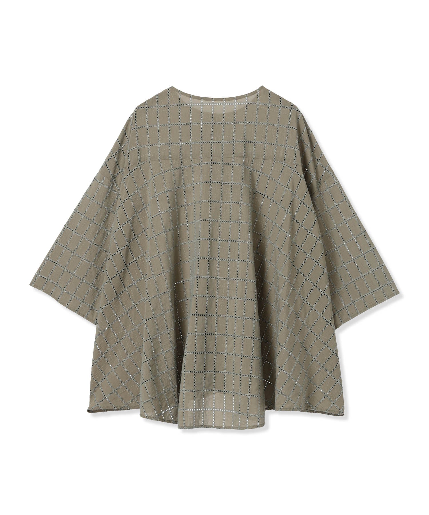 エーシーデザインバイアルファキュービック A/C DESIGN BY ALPHA CUBIC スクエア刺しゅうブラウス (カーキ) カーキ