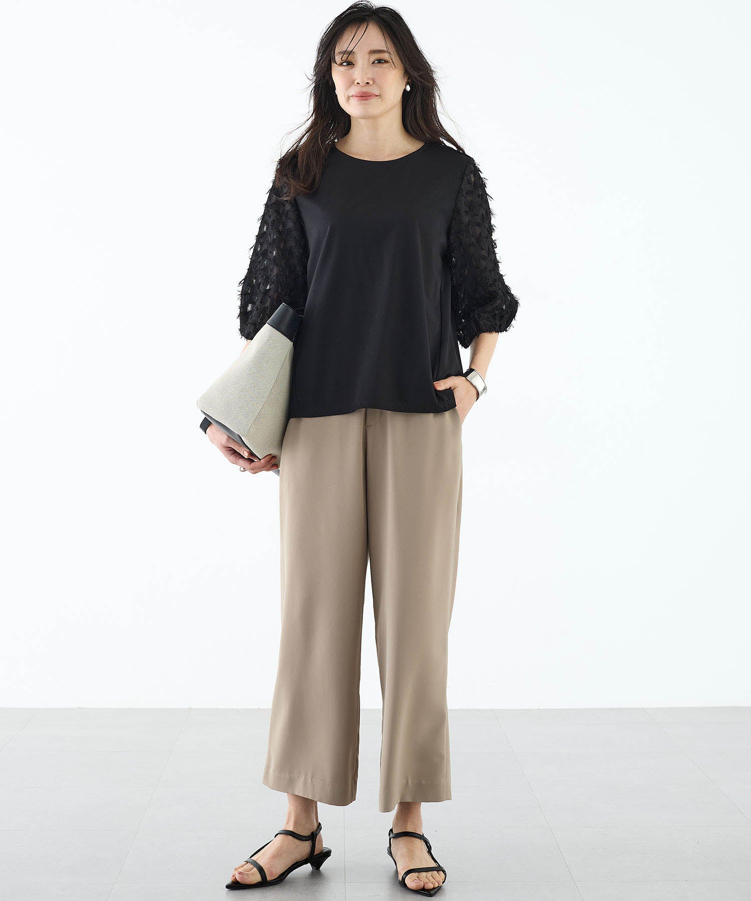 エーシーデザインバイアルファキュービック A/C DESIGN BY ALPHA CUBIC カットジャガード切替えプルオーバー【接触冷感・UVカット】 (オレンジ) オレンジ