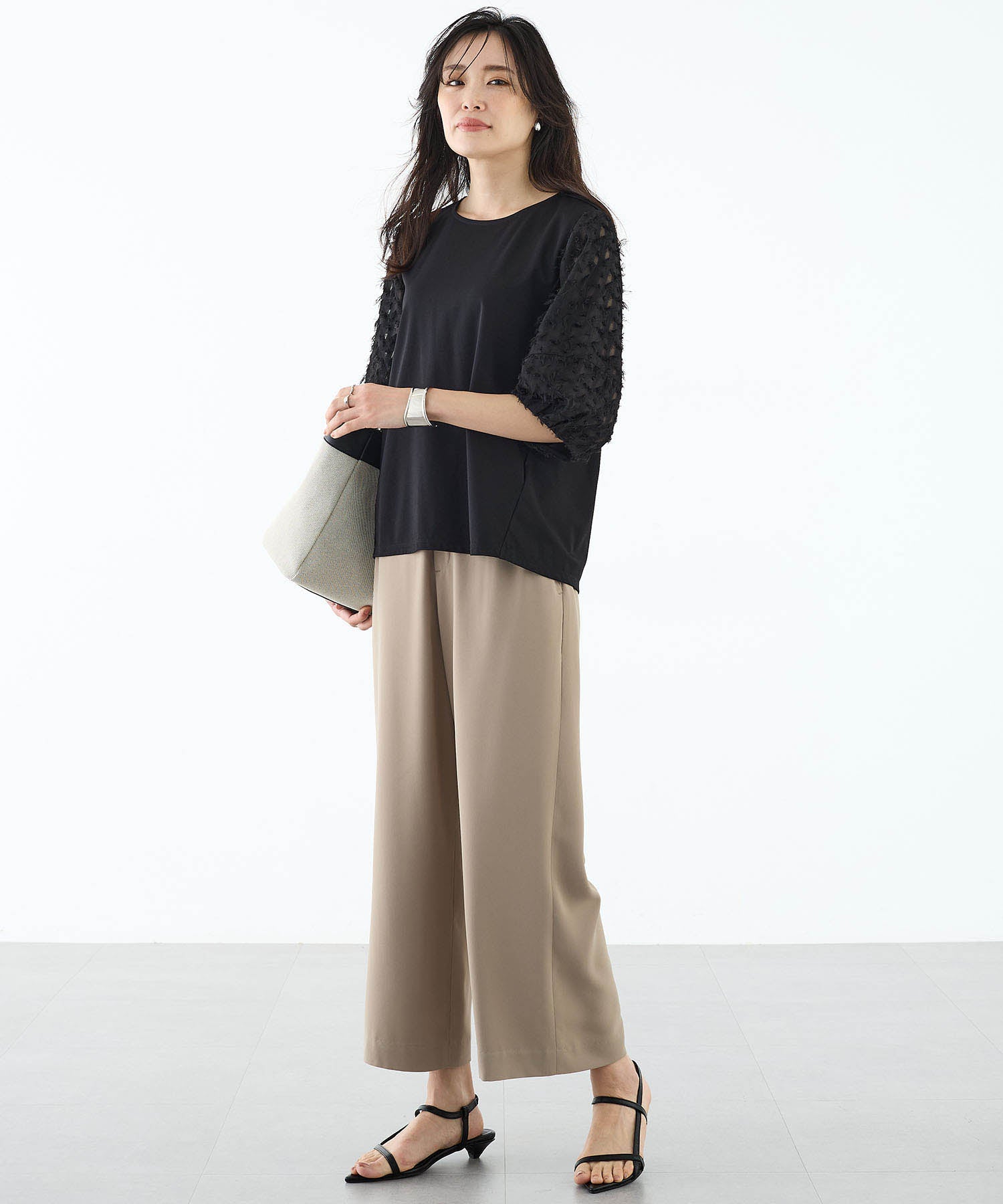 エーシーデザインバイアルファキュービック A/C DESIGN BY ALPHA CUBIC カットジャガード切替えプルオーバー【接触冷感・UVカット】 (オレンジ) オレンジ