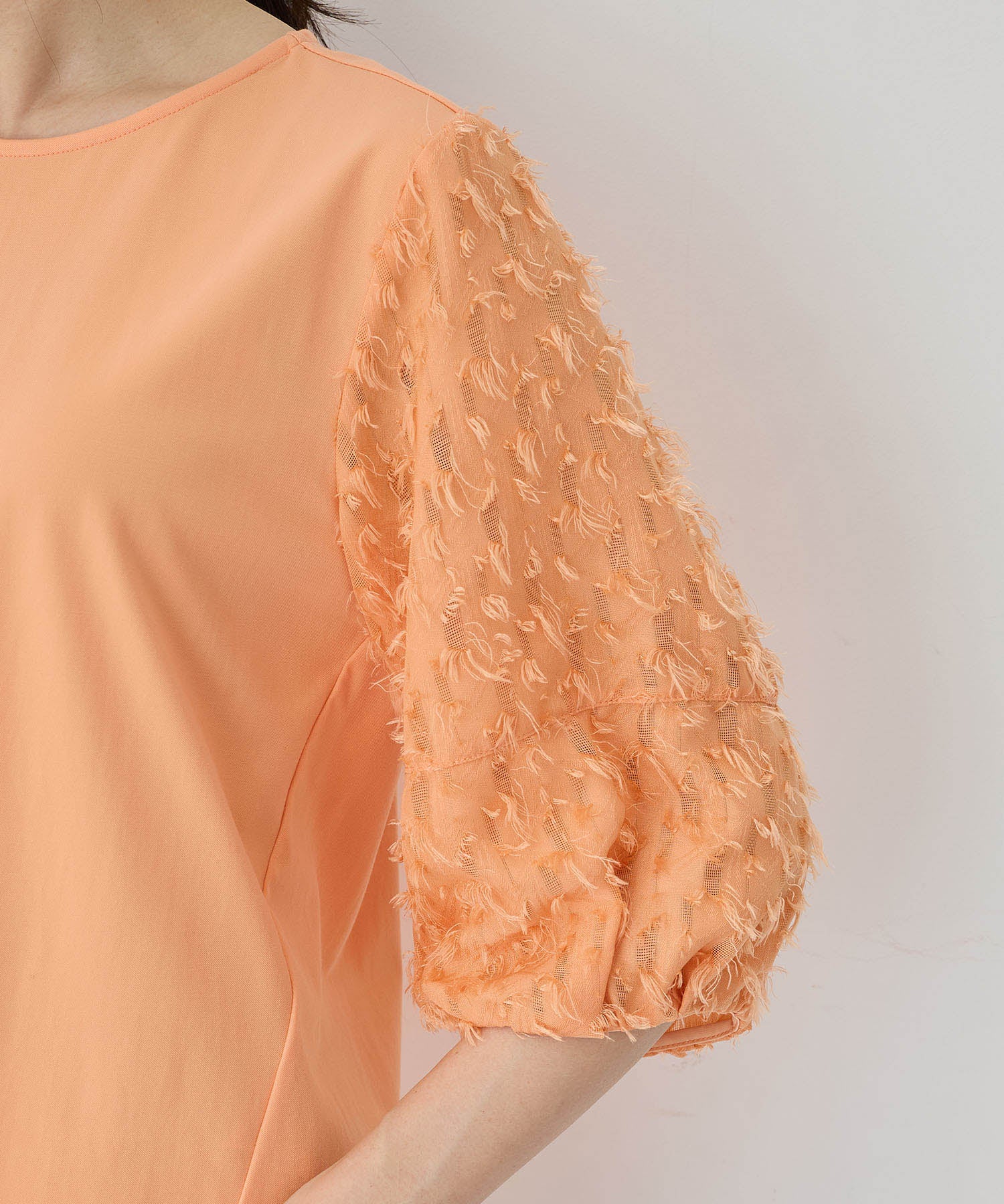 エーシーデザインバイアルファキュービック A/C DESIGN BY ALPHA CUBIC カットジャガード切替えプルオーバー【接触冷感・UVカット】 (オレンジ) オレンジ