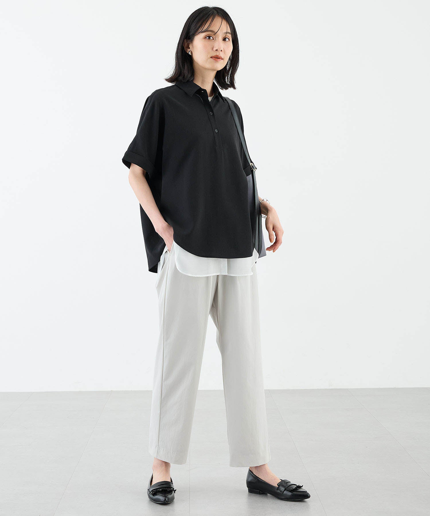 エーシーデザインバイアルファキュービック A/C DESIGN BY ALPHA CUBIC 【美モーション】ストレッチナイロンラッシュストレートパンツ【接触冷感・UVカット・撥水・ウエストゴム】 (ネイビー) ネイビー