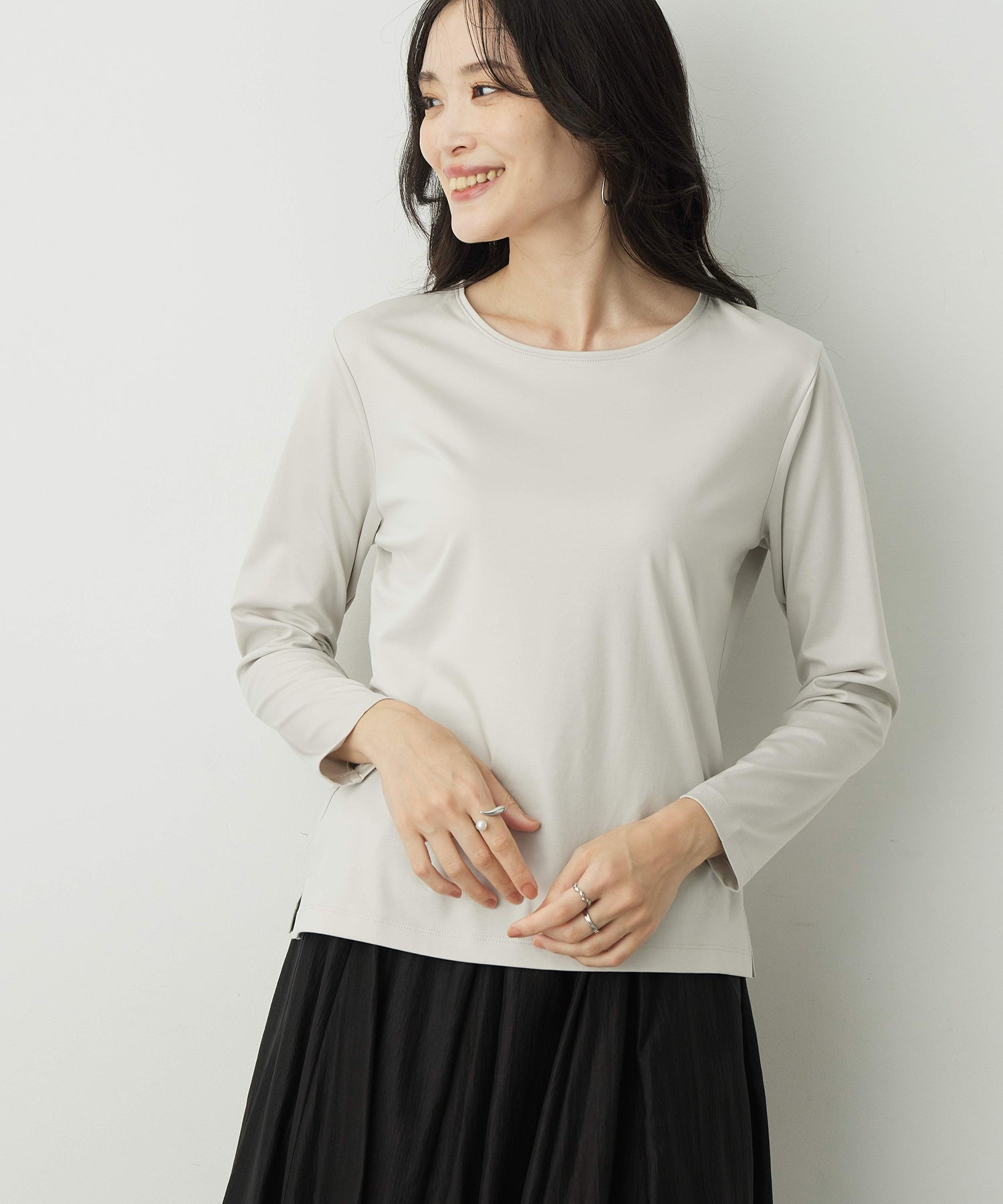 エーシーデザインバイアルファキュービック A/C DESIGN BY ALPHA CUBIC ロングスリーブTシャツ (ライトグレー) ライトグレー