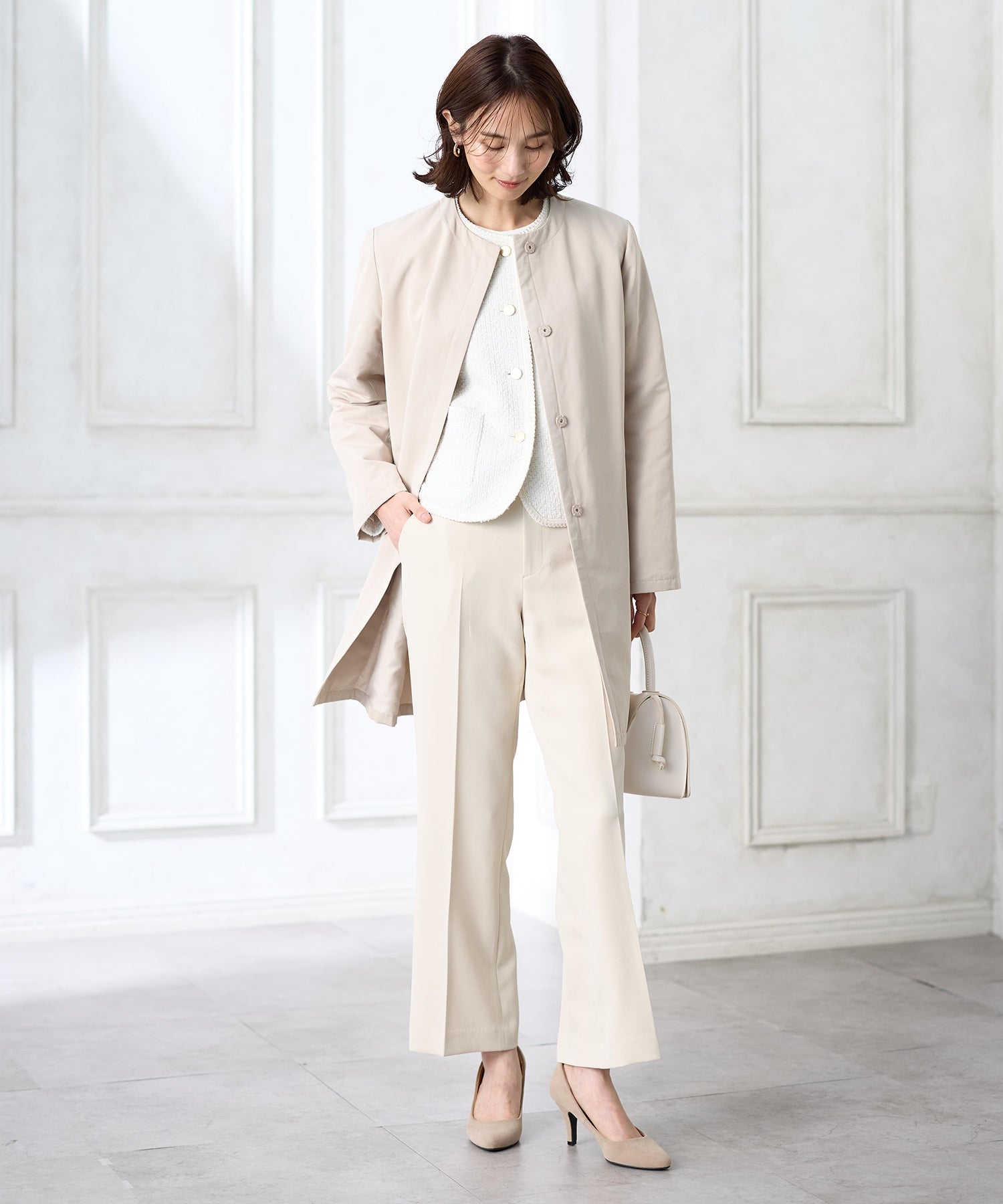 エーシーデザインバイアルファキュービック A/C DESIGN BY ALPHA CUBIC ツイードジャケット (オフホワイト) オフホワイト