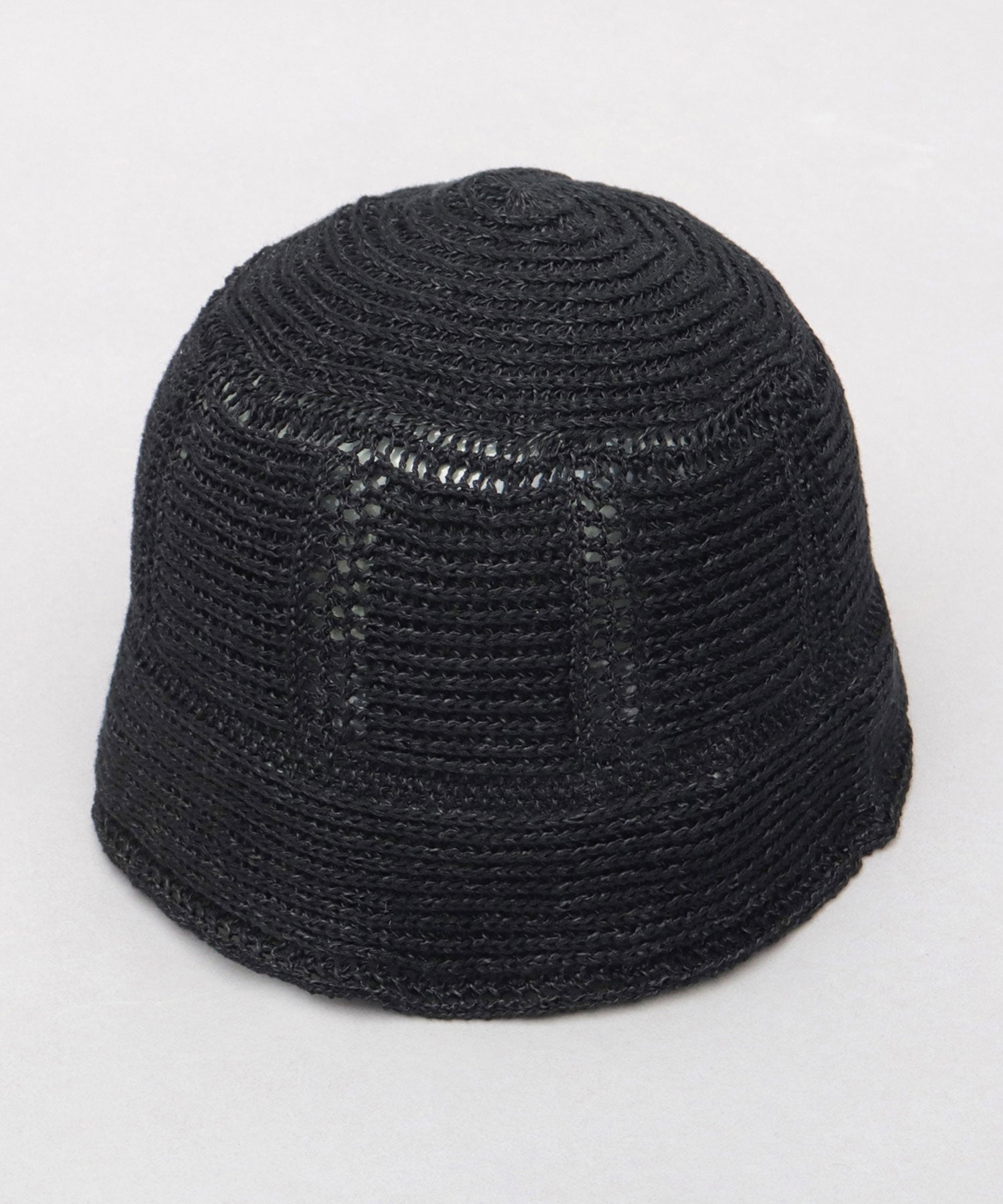 エーエムエスセレクト A.M.S.select クロシェ編み ニットハット (ブラック) ブラック