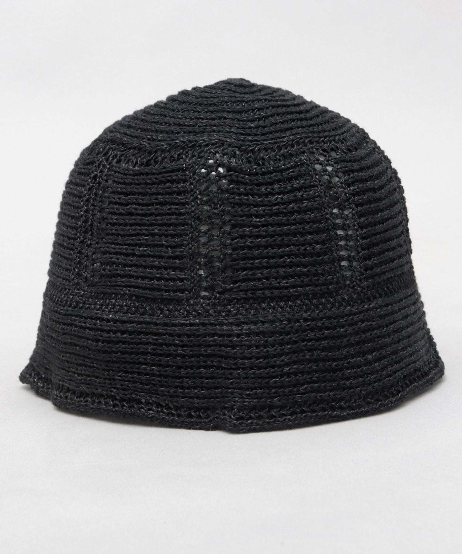 エーエムエスセレクト A.M.S.select クロシェ編み ニットハット (ブラック) ブラック