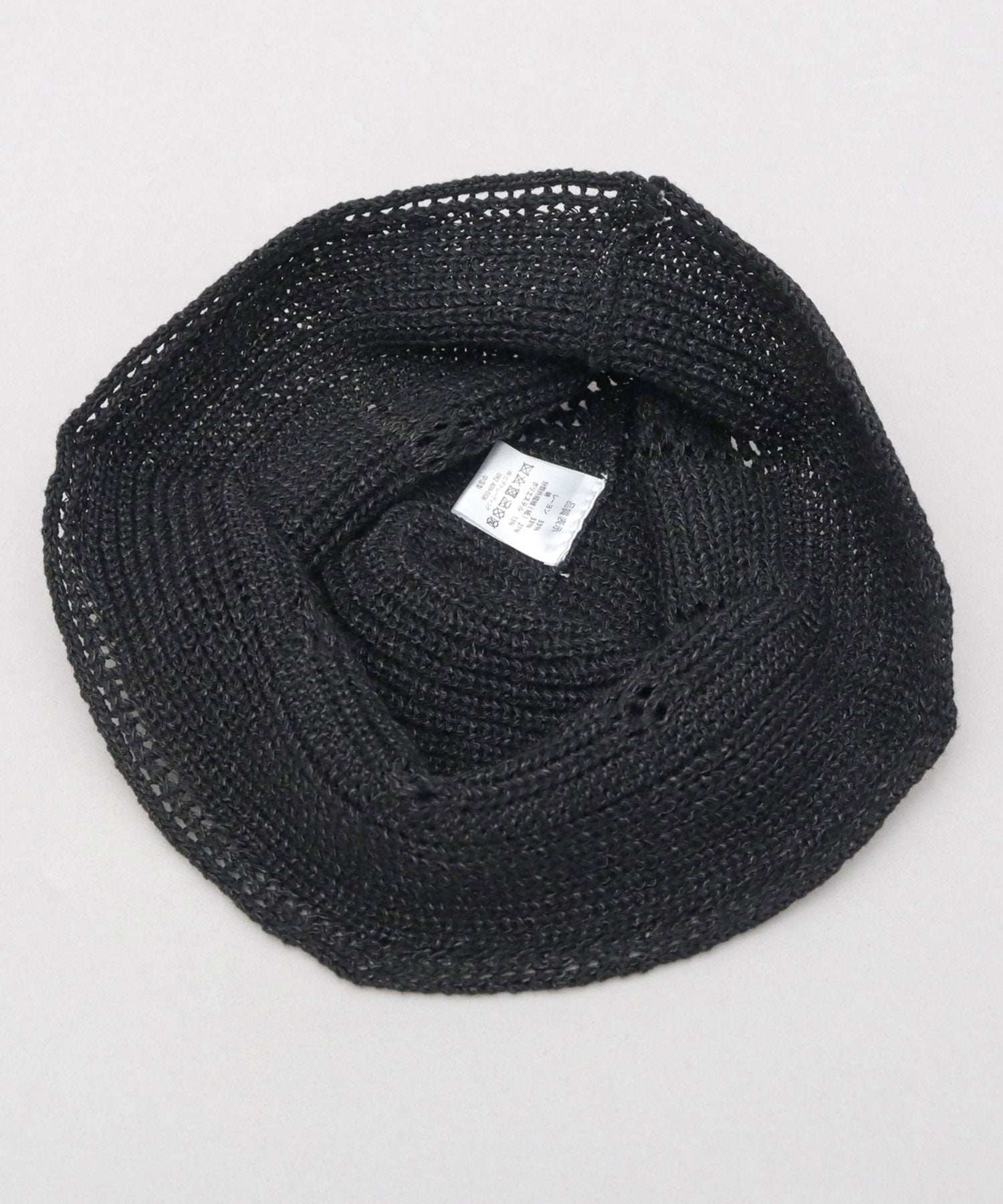 エーエムエスセレクト A.M.S.select クロシェ編み ニットハット (ブラック) ブラック