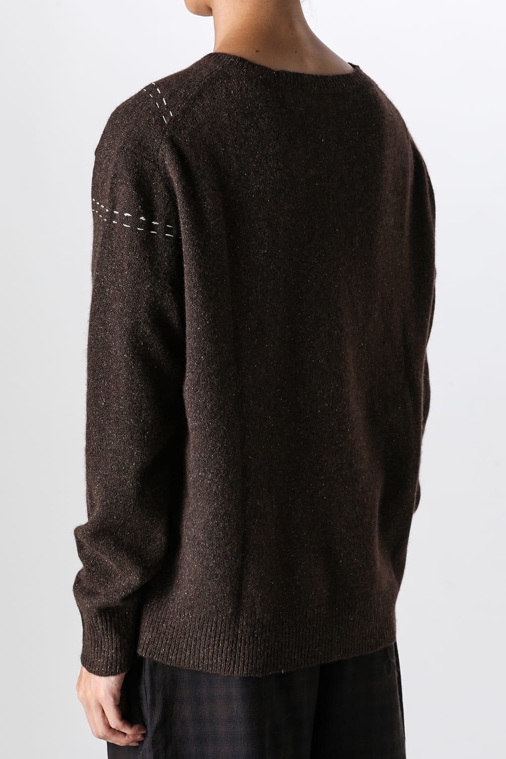 ア テンタティブ アトリエ A TENTATIVE ATELIER Barron:HANDSTITCH ARGYLE BOXY SWEATER (Dark Brown) Dark Brown