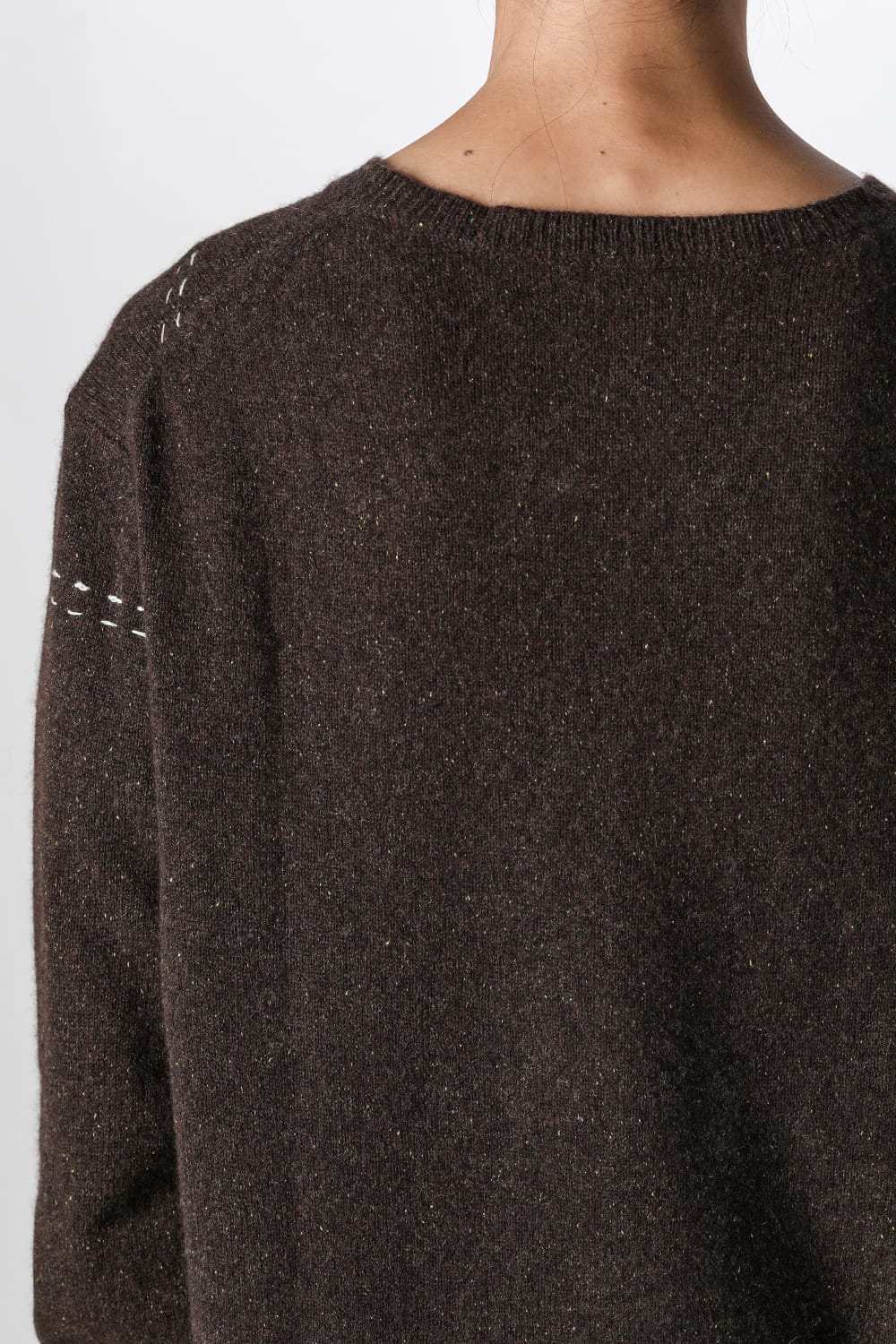 ア テンタティブ アトリエ A TENTATIVE ATELIER Barron:HANDSTITCH ARGYLE BOXY SWEATER (Dark Brown) Dark Brown