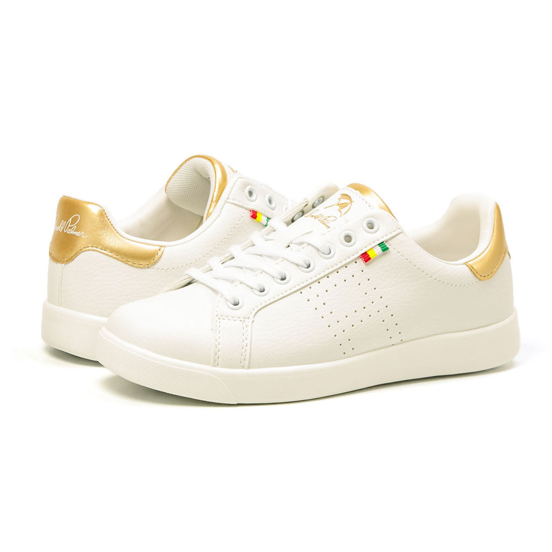 アーノルド パーマー フットウェアー Arnold Palmer FOOTWEAR スニーカー レディース ローカット 軽量 コートシューズ ホワイト ゴールド シルバー 通学 通勤 カジュアル 07,ゴールド