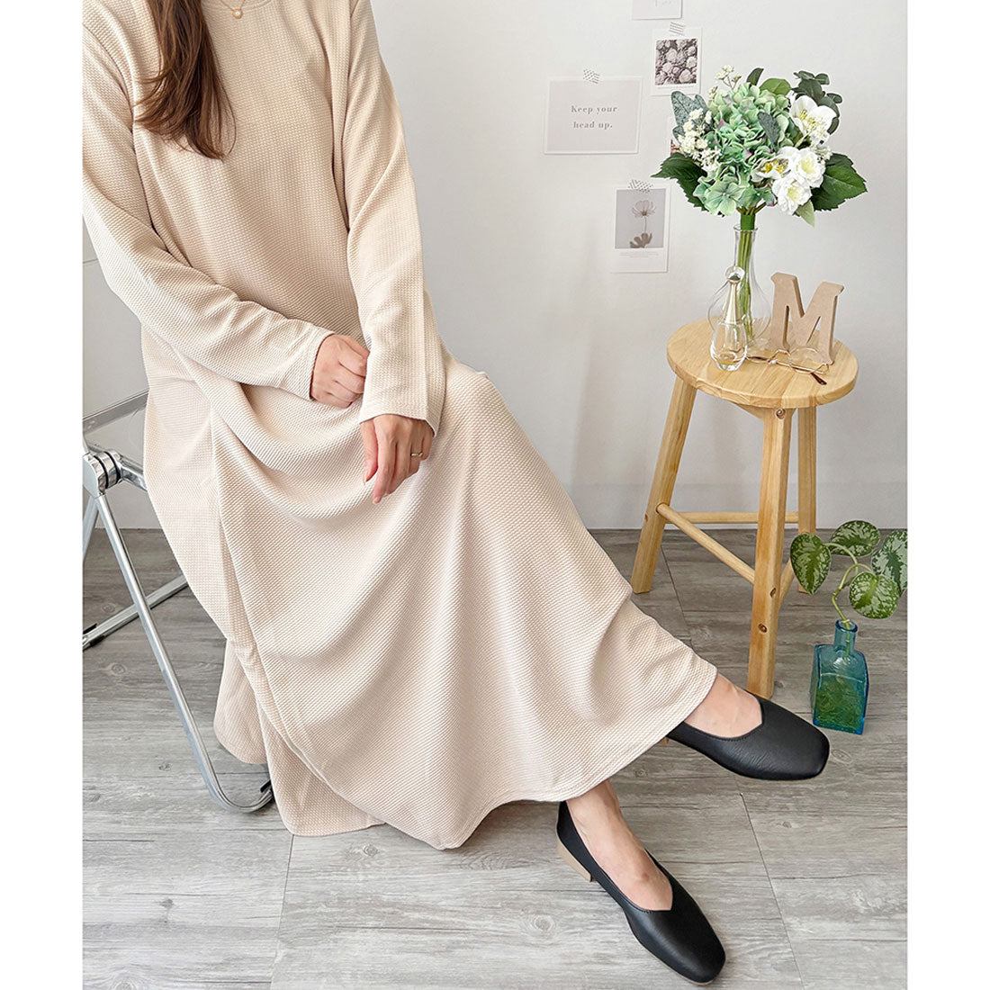 アミュレット Amulet スクエアトゥローヒールパンプス おしゃれ レディース 歩きやすい シンプル 無地 フラット カジュアル 韓国 春 夏 秋 冬 靴 デート オフィス (アイボリー) アイボリー