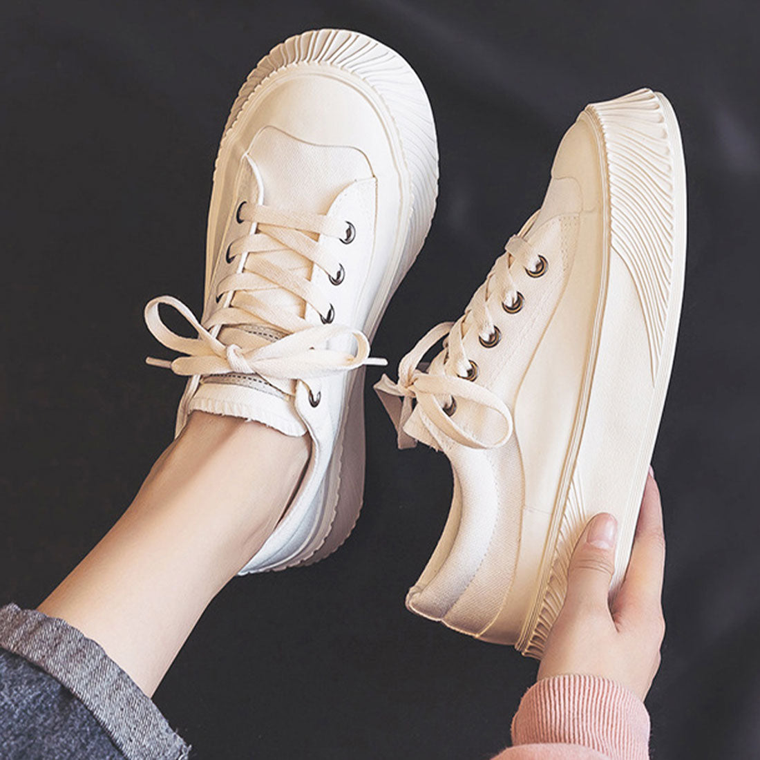 アミュレット Amulet カジュアルスニーカー レディース レースアップ 厚底 シンプル 定番 使いやすい