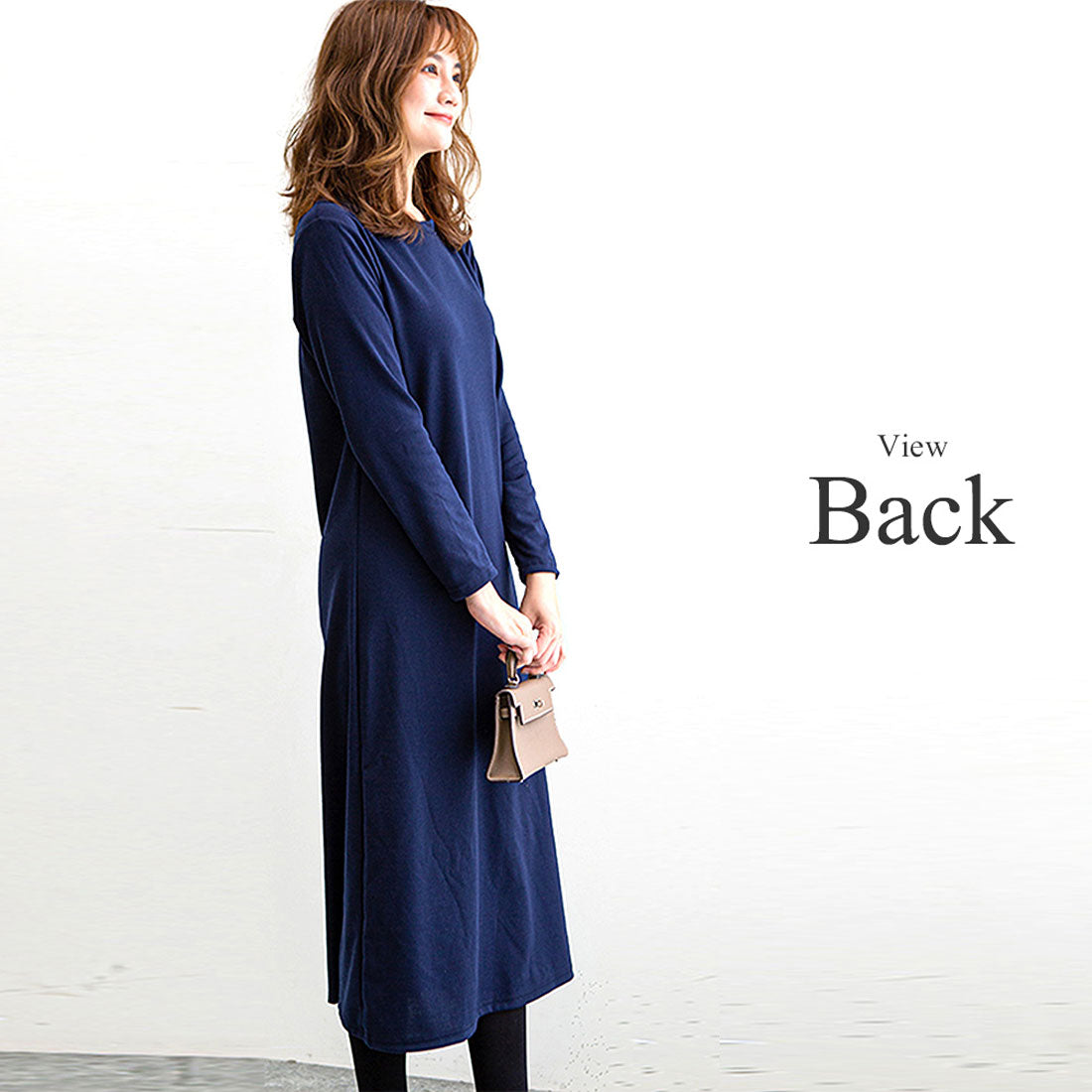 護身符護身符真實長袖長裙一條線條簡單休閒女士春天的秋天