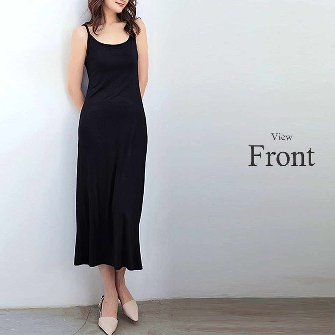 アミュレット Amulet インナーキャミソール ワンピース ロング 下着 ルームウェア ペチコート レディース