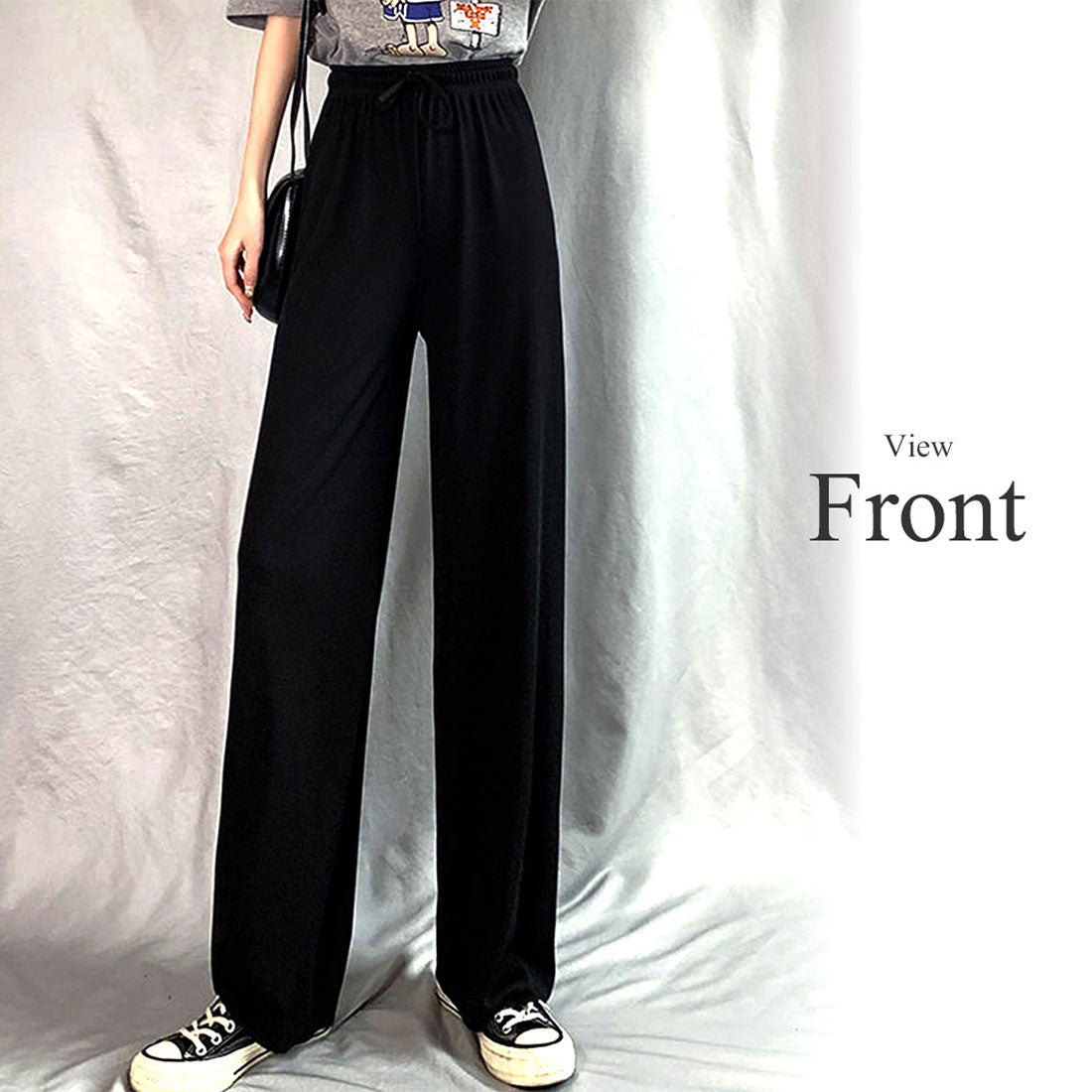 アミュレット Amulet プリーツリラックスワイドパンツ ウエスト ゴム きれいめ シンプル カジュアル レディース