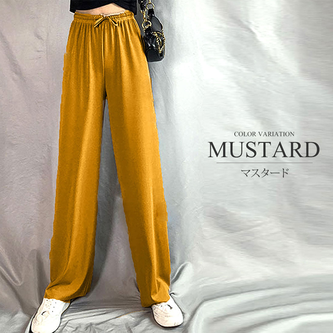 アミュレット Amulet プリーツリラックスワイドパンツ ウエスト ゴム きれいめ シンプル カジュアル レディース