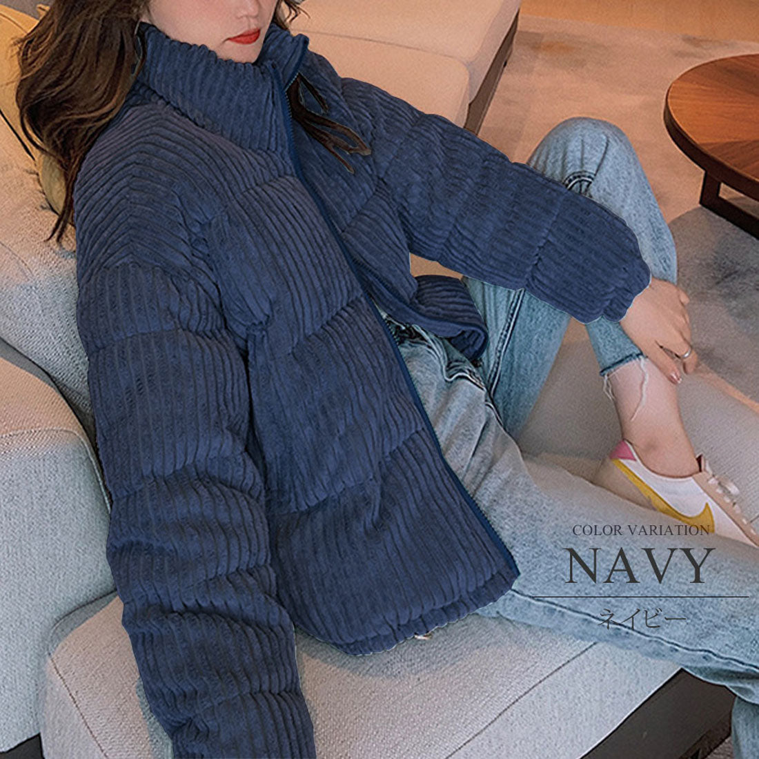 アミュレット Amulet モコモコ中綿ジャケット アウター カジュアル シンプル 秋 冬 レディース (クリーム) クリーム