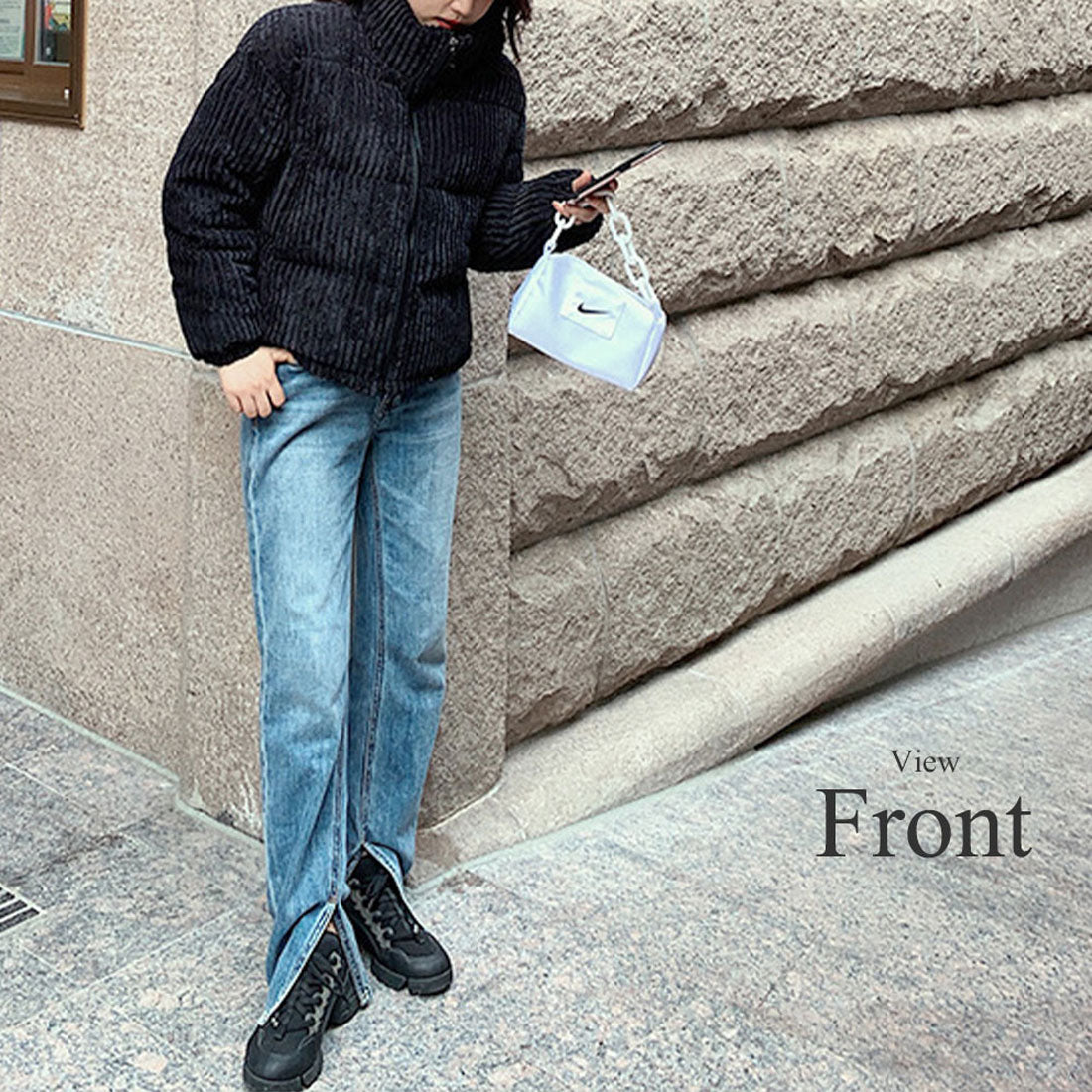 アミュレット Amulet モコモコ中綿ジャケット アウター カジュアル シンプル 秋 冬 レディース (クリーム) クリーム