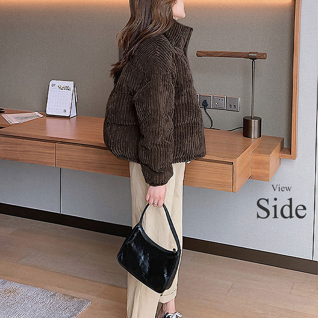 アミュレット Amulet モコモコ中綿ジャケット アウター カジュアル シンプル 秋 冬 レディース (クリーム) クリーム