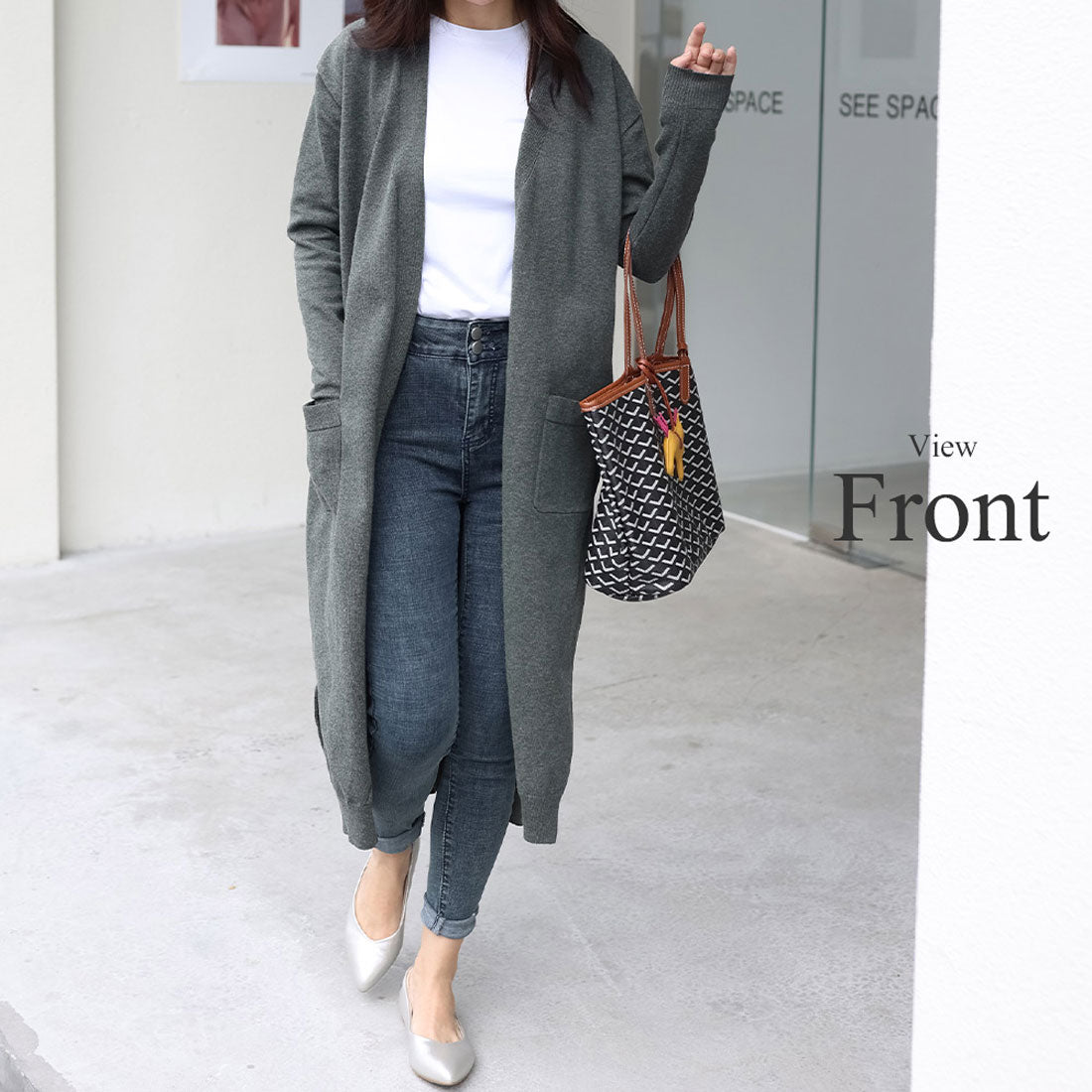 アミュレット Amulet ロングカーディガン アウター カジュアル カーディガン 秋 冬