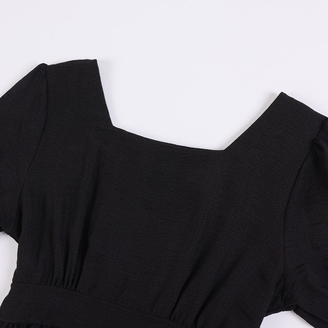 アミュレット Amulet パフスリーブワンピース 半袖 レディース ワンピース 無地 スクエアネック ボリューム袖 可愛い